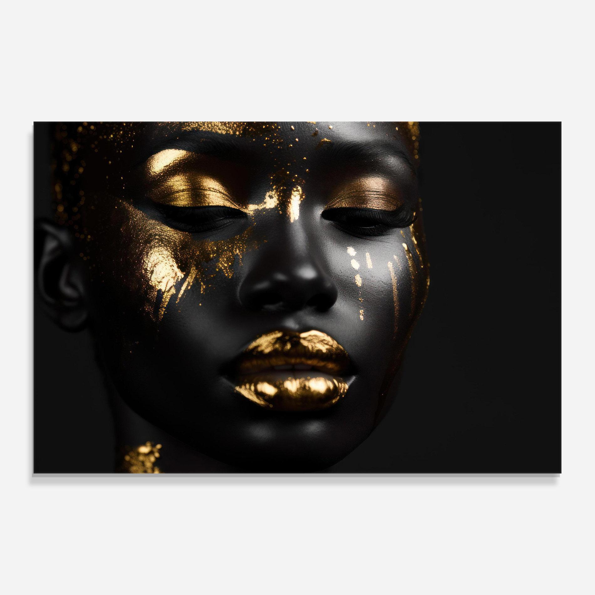 Glasbild Gold Eyes Makeup mockup 0