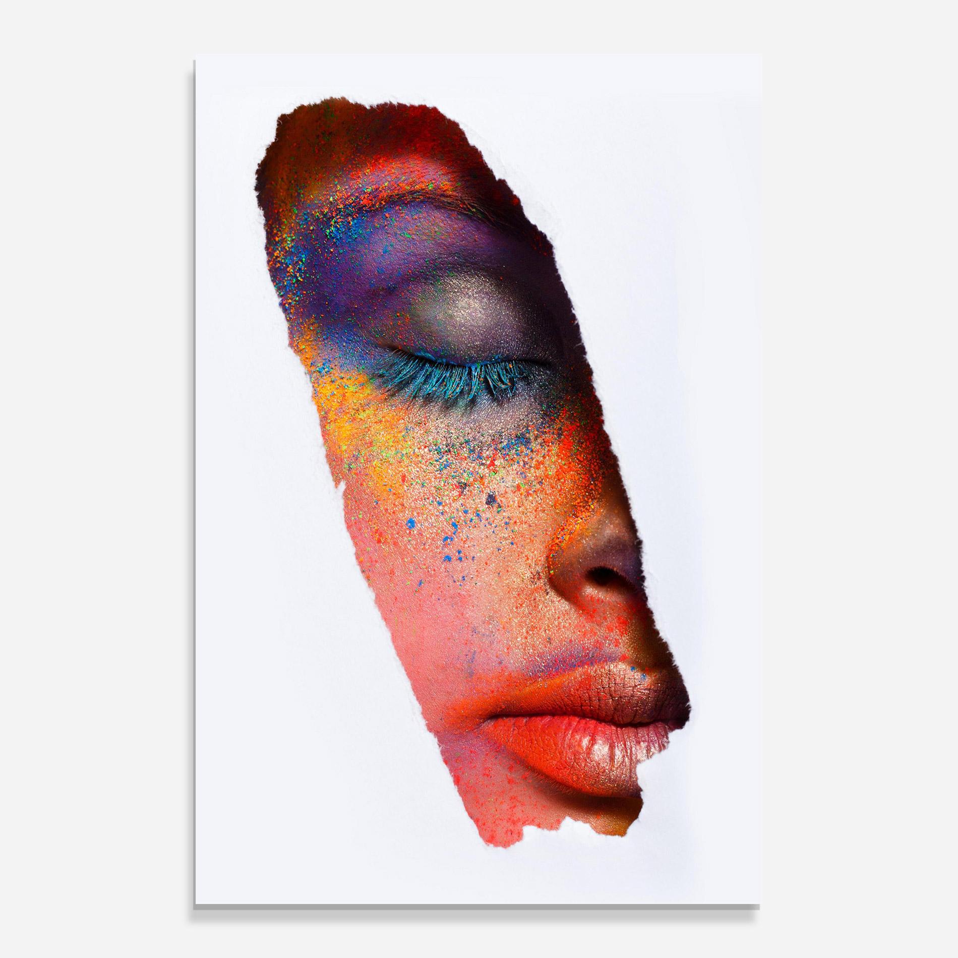 Glasbild Blue Eyelashes mockup 0