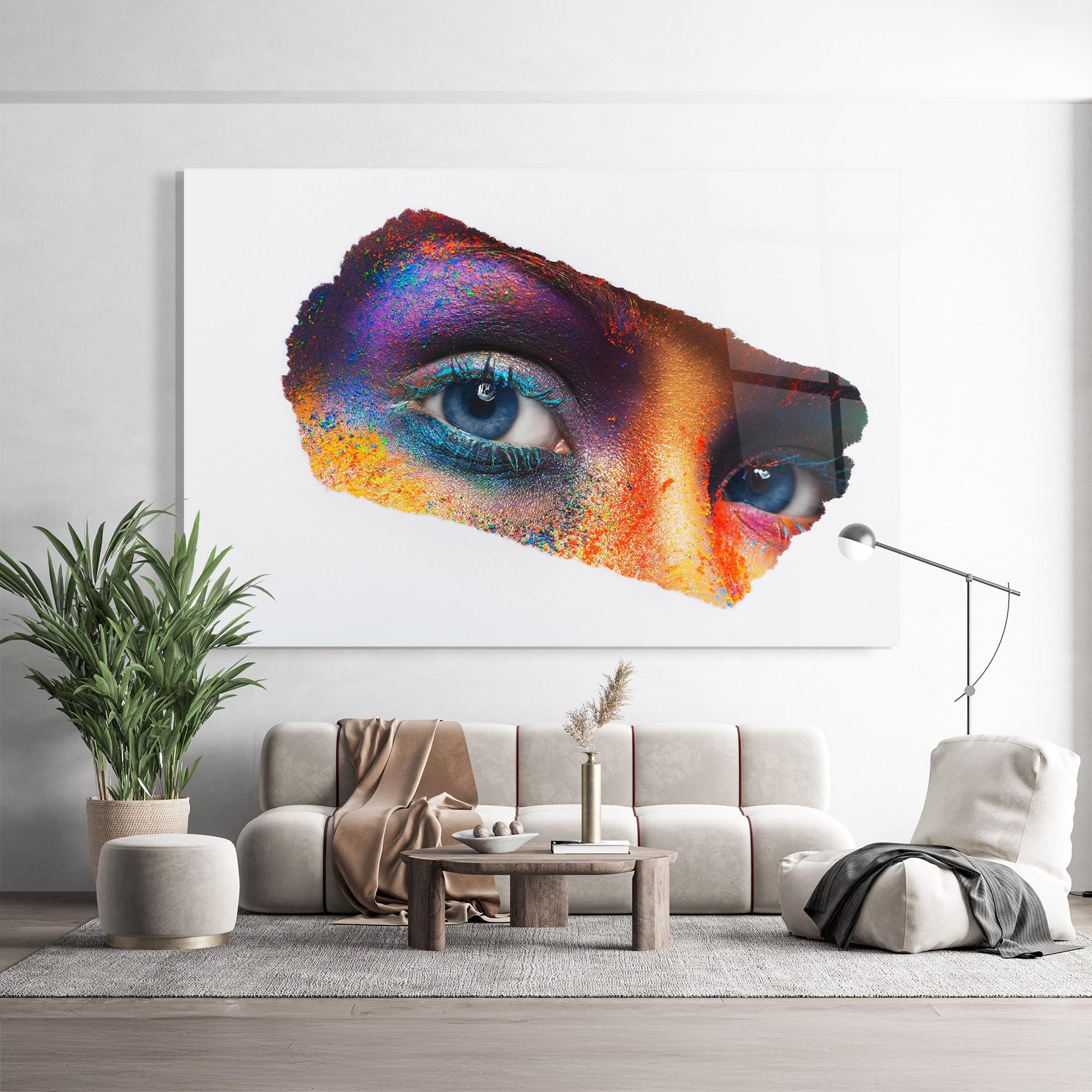 Glasbild Female Colourful Makeup mockup 9