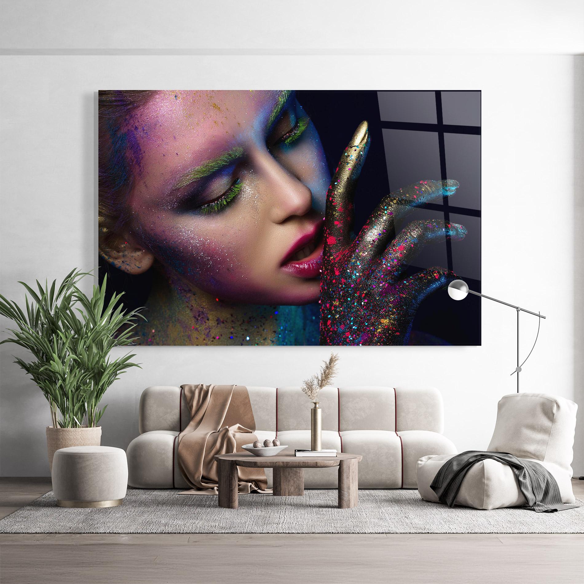 Glasbild Green Eyelashes mockup 9