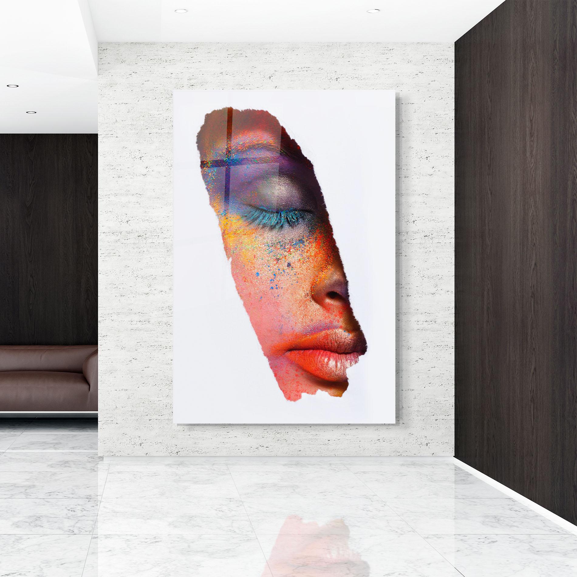 Glasbild Blue Eyelashes mockup 9