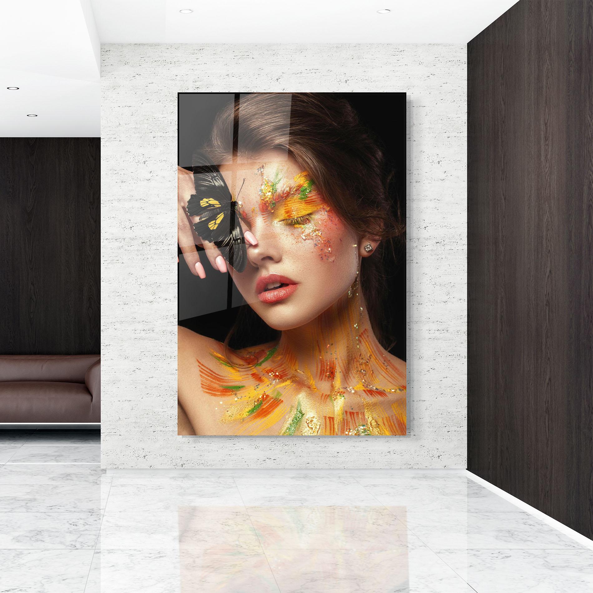 Glasbild Butterflu Makeup mockup 9