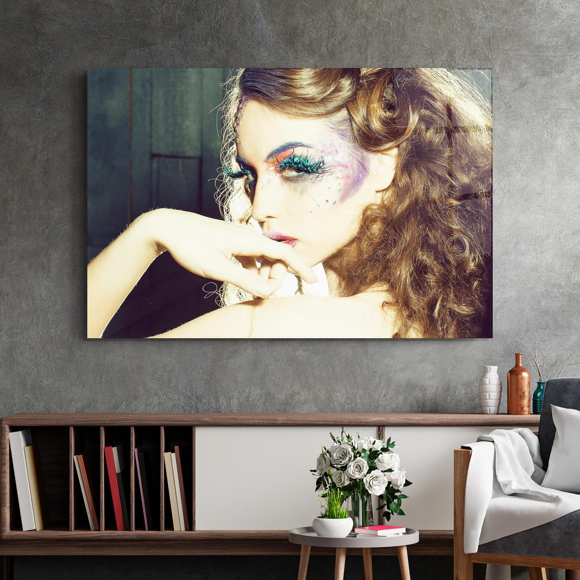 Glasbild False Feather Eyelashes mockup 2