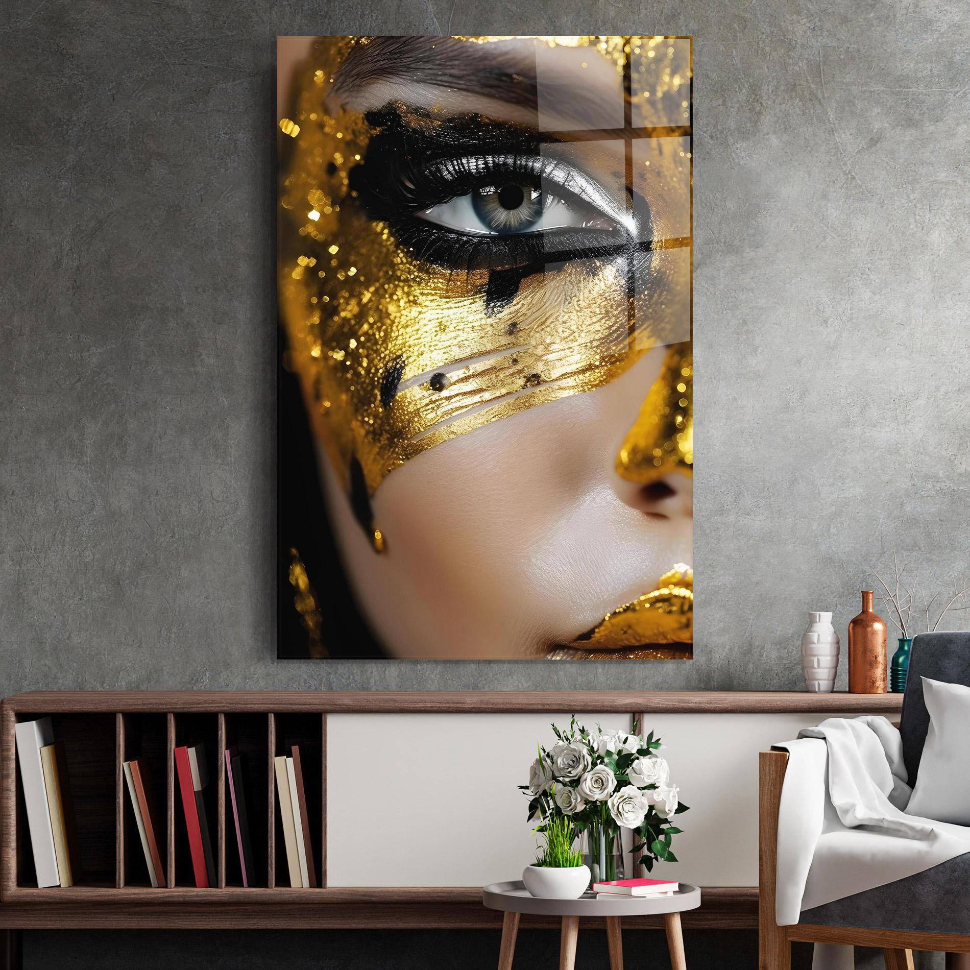 Glasbild Grey Eye Makeup mockup 2