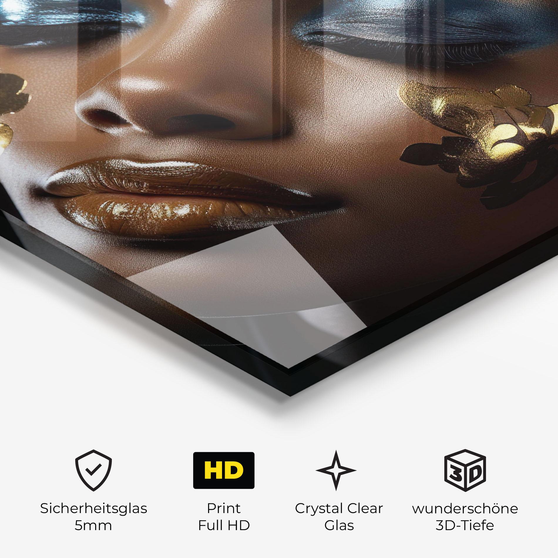 Glasbild Dark Blue Makeup mockup 3