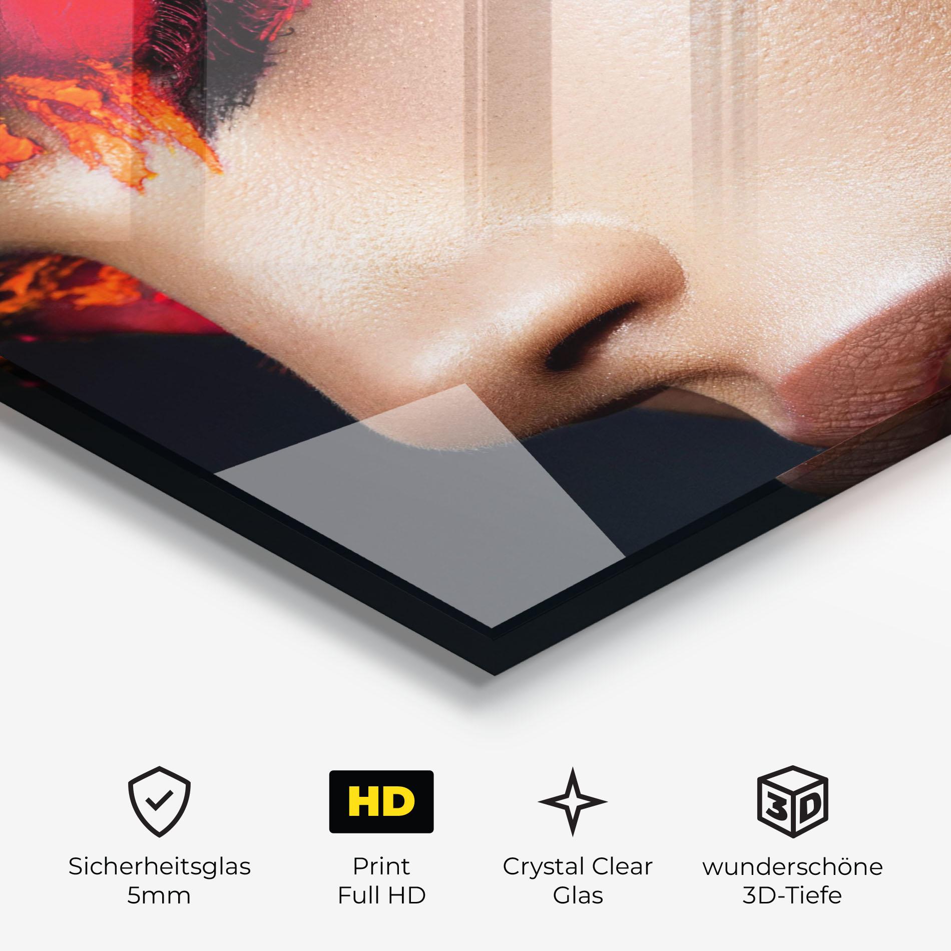 Glasbild Fire Make Up mockup 3