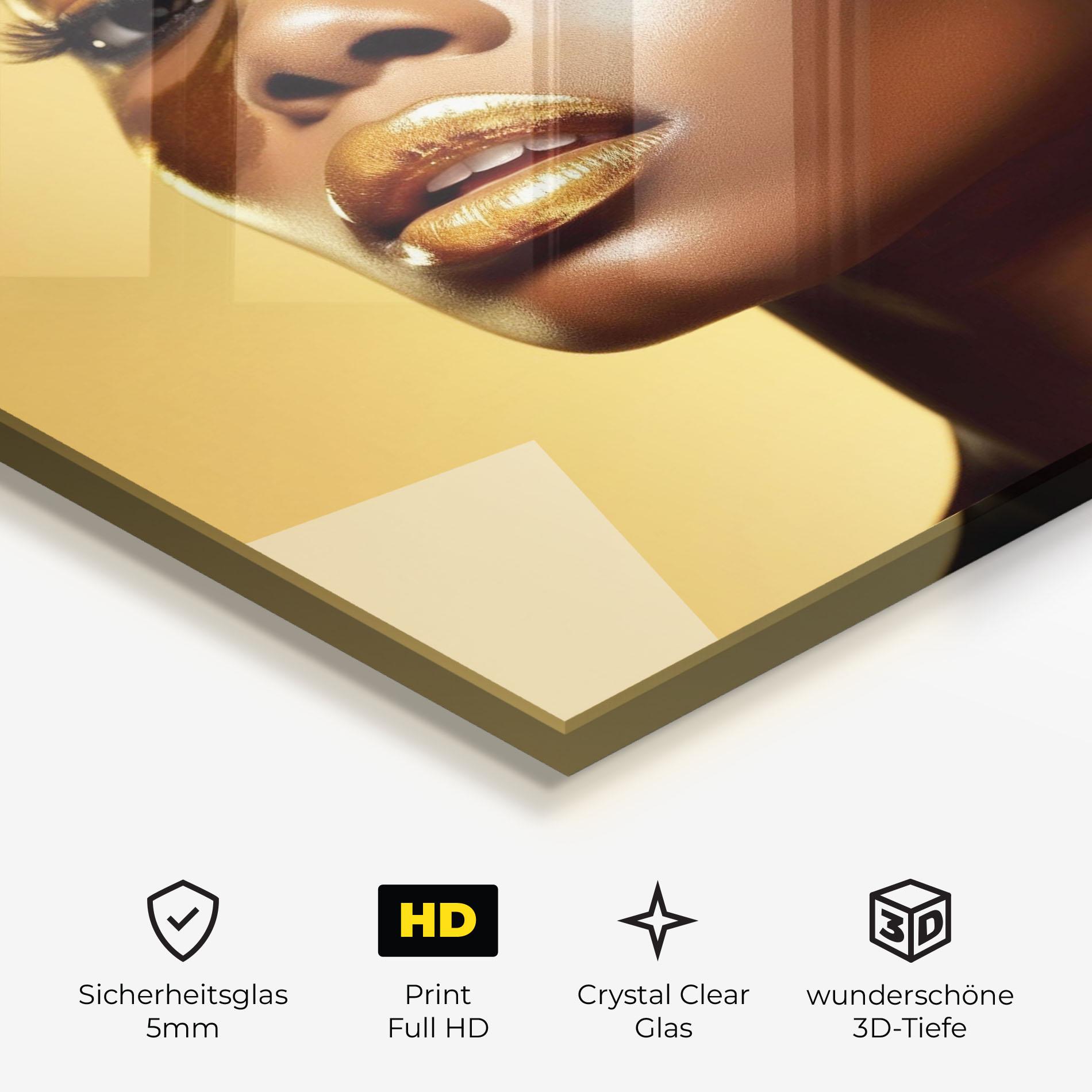 Glasbild Gold Headdress mockup 3