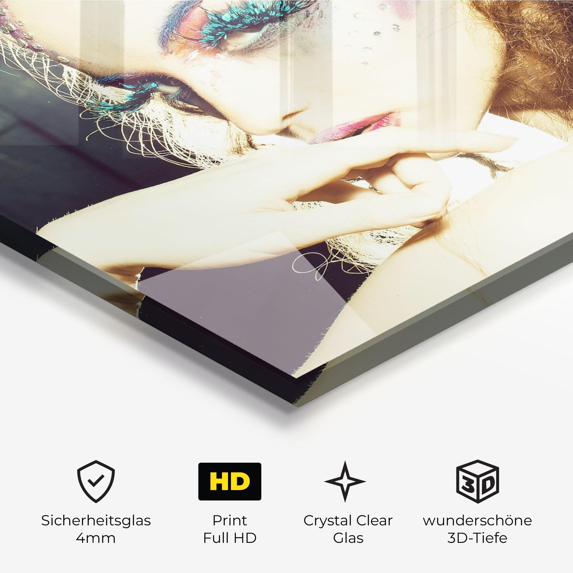 Glasbild False Feather Eyelashes mockup 3