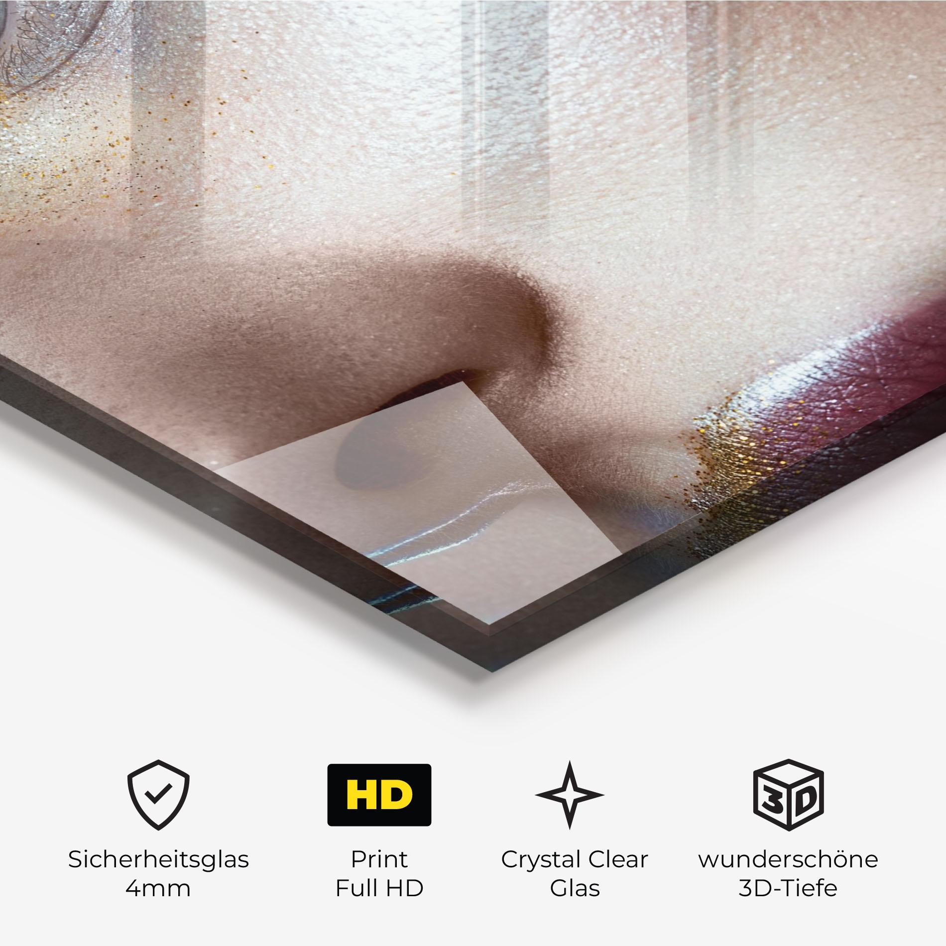 Glasbild Golden Silver Makeup mockup 3