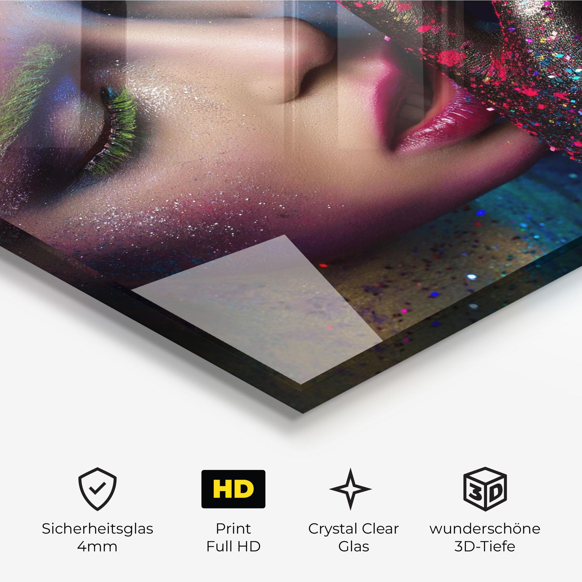 Glasbild Green Eyelashes mockup 3