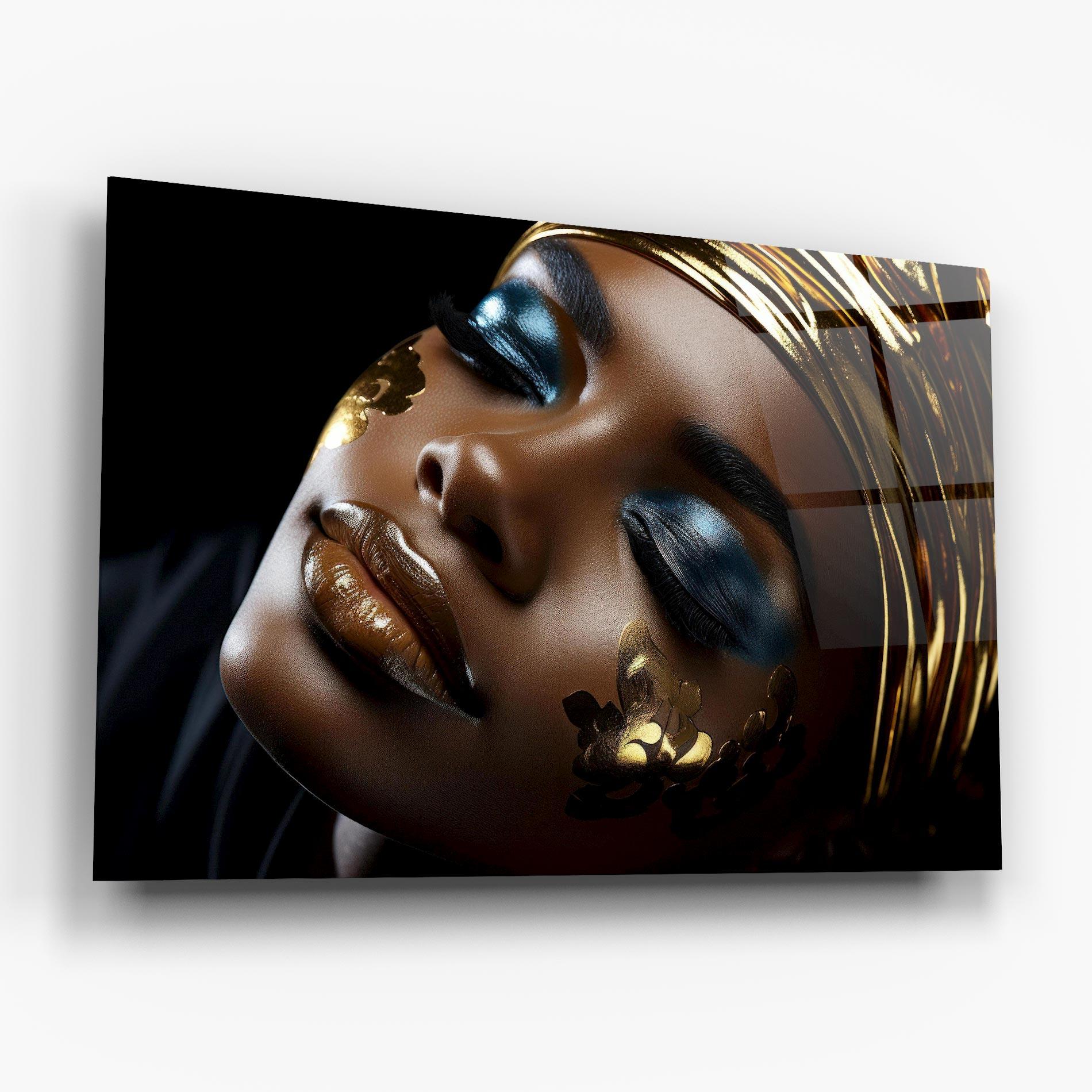 Glasbild Dark Blue Makeup mockup 6