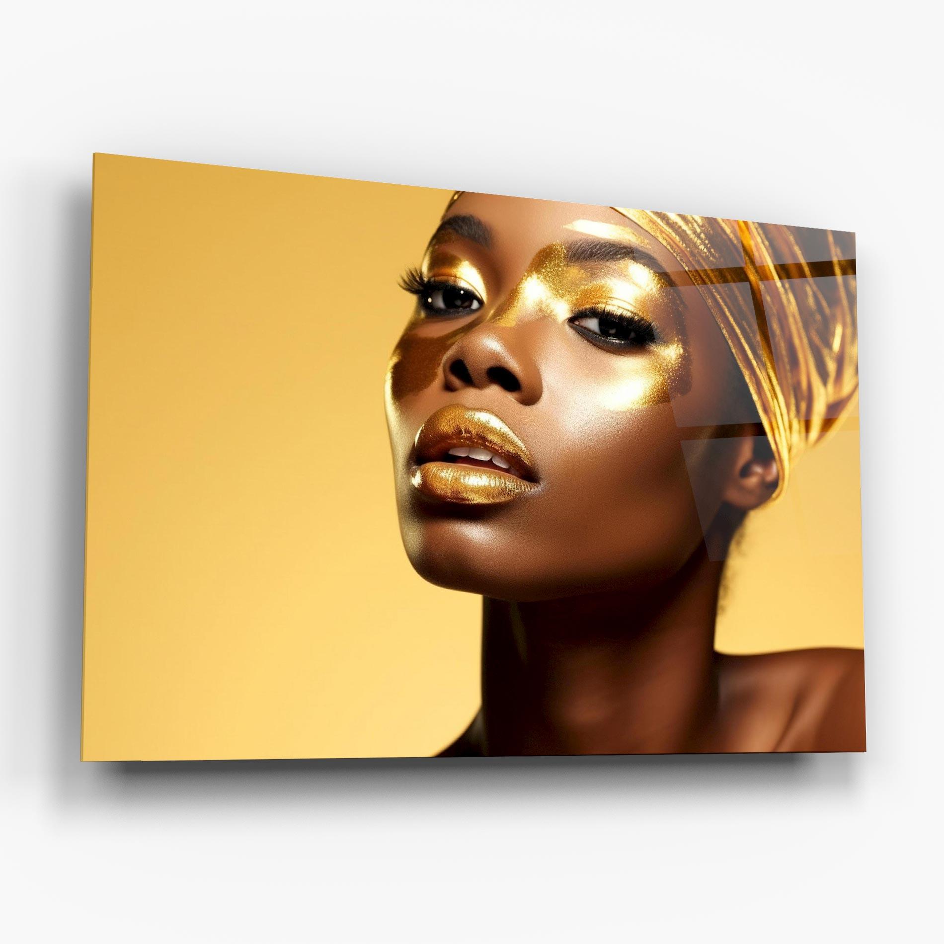 Glasbild Gold Headdress mockup 6