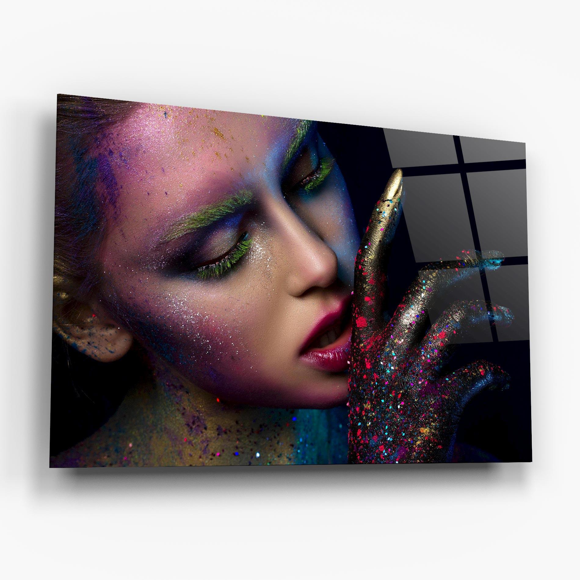 Glasbild Green Eyelashes mockup 6