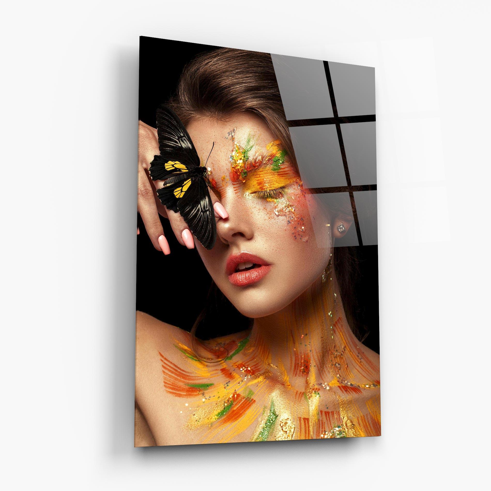 Glasbild Butterflu Makeup mockup 6