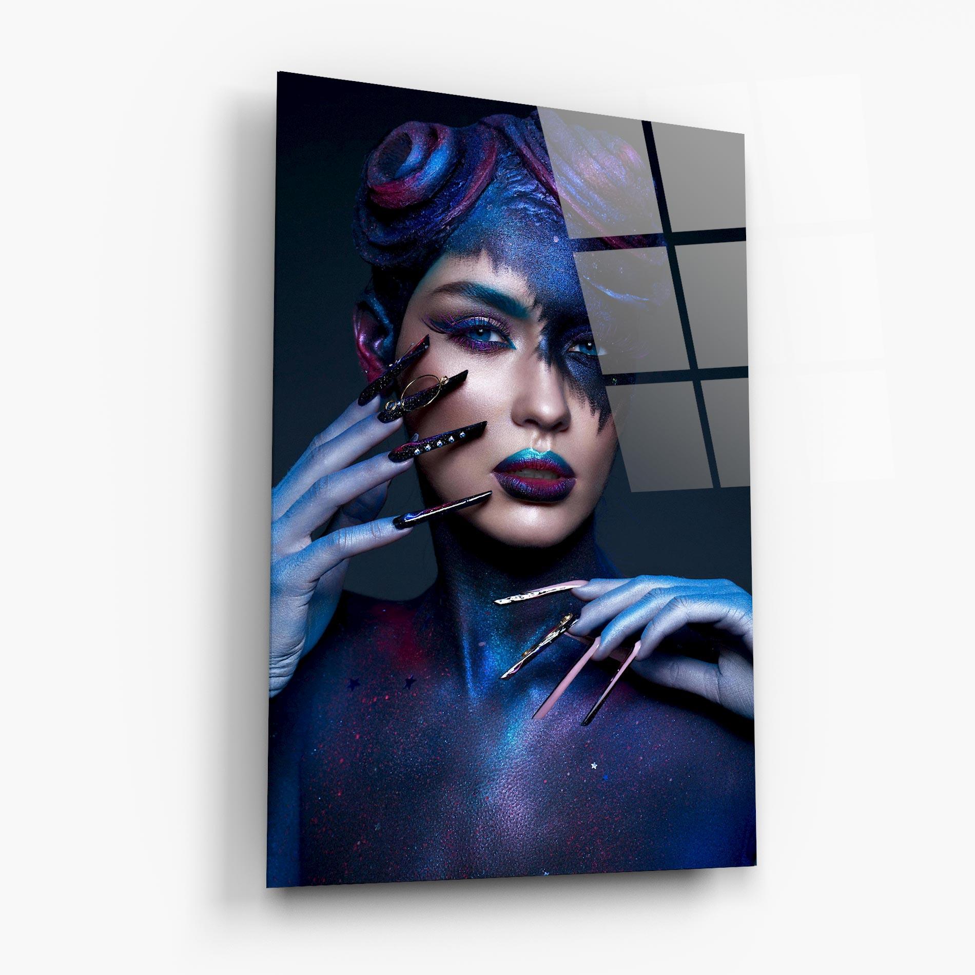 Glasbild Galaxy Hair Girl mockup 6