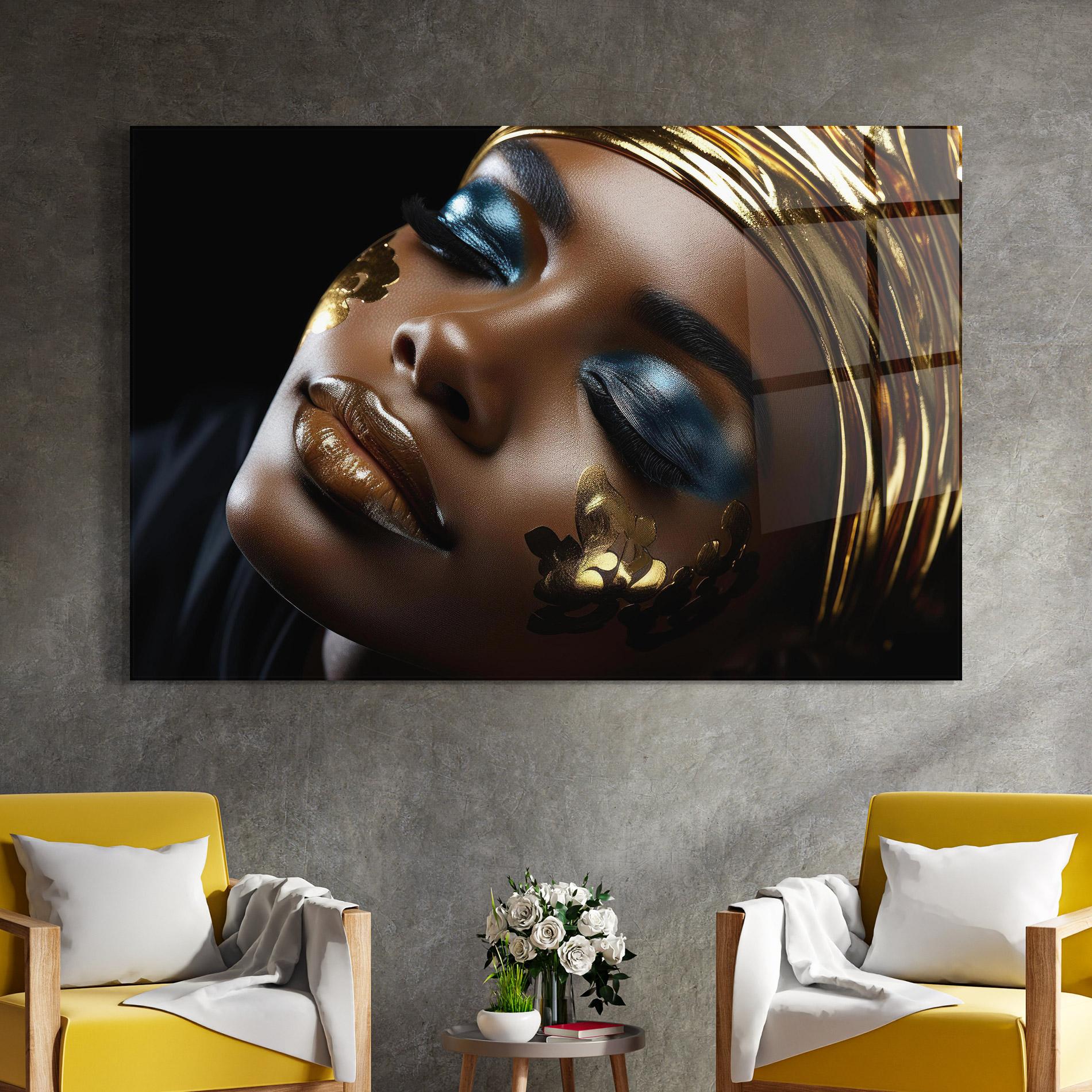 Glasbild Dark Blue Makeup mockup 4