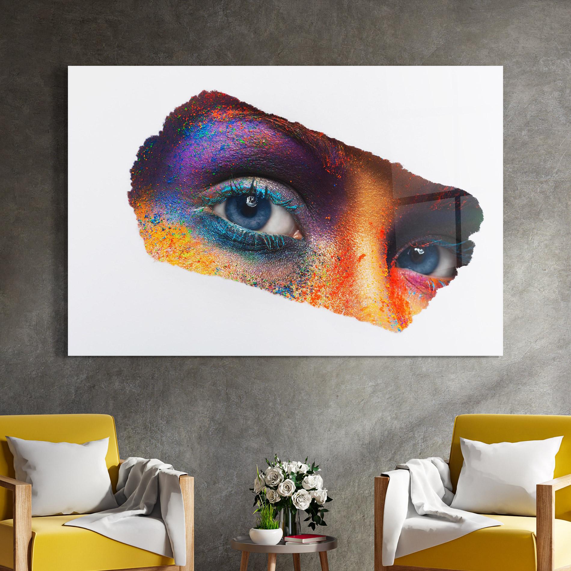 Glasbild Female Colourful Makeup mockup 4