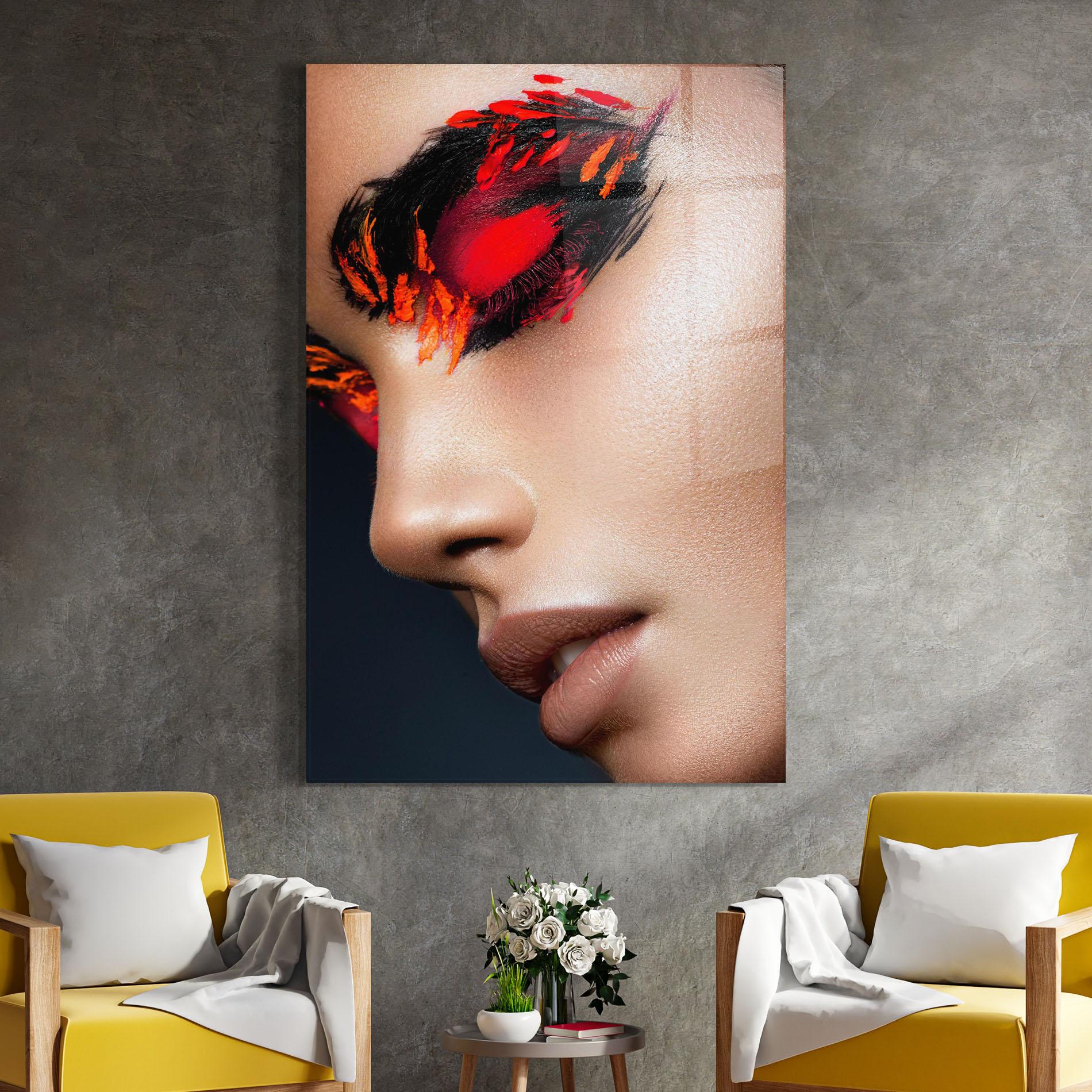 Glasbild Fire Make Up mockup 4