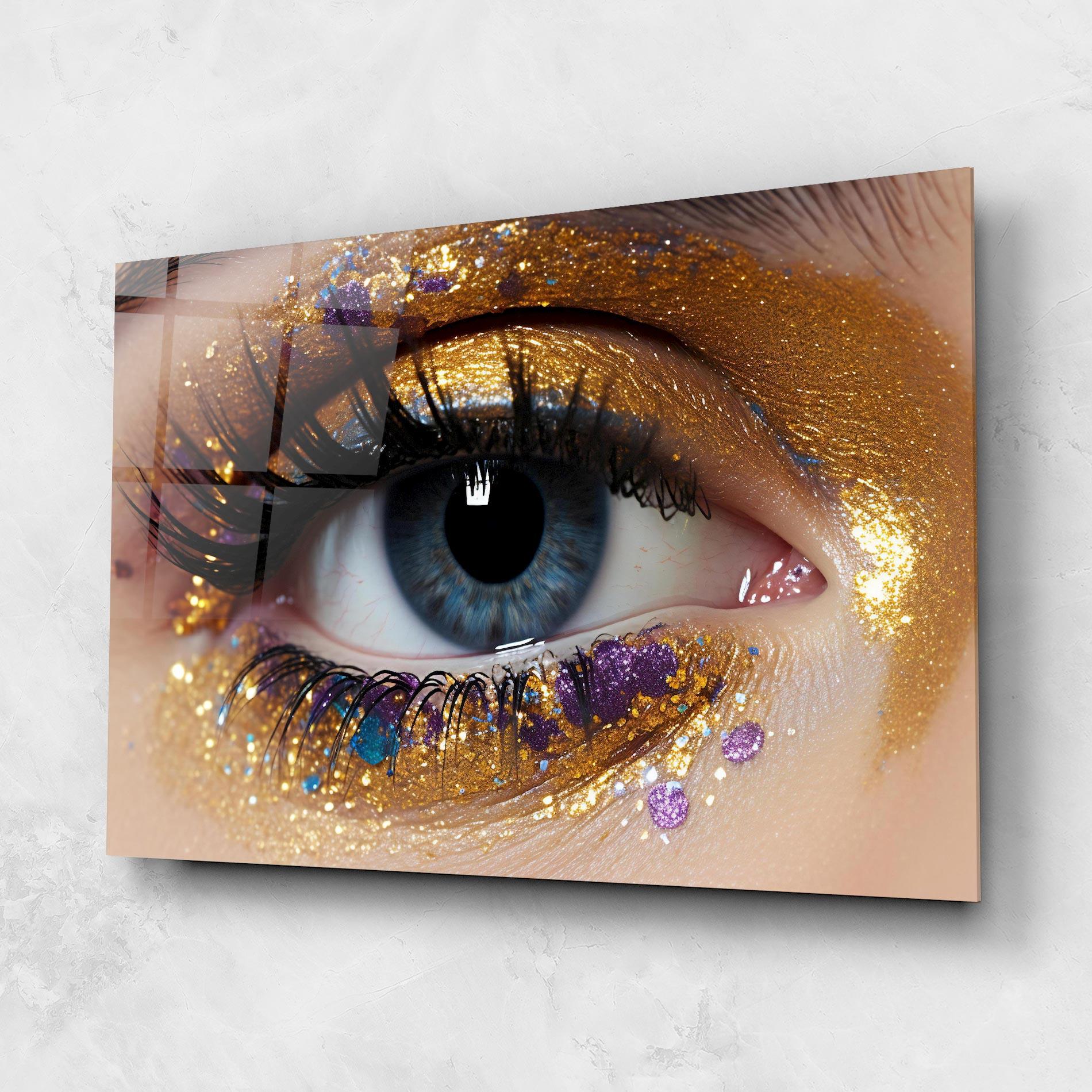 Glasbild Blue Eye Make Up mockup 1