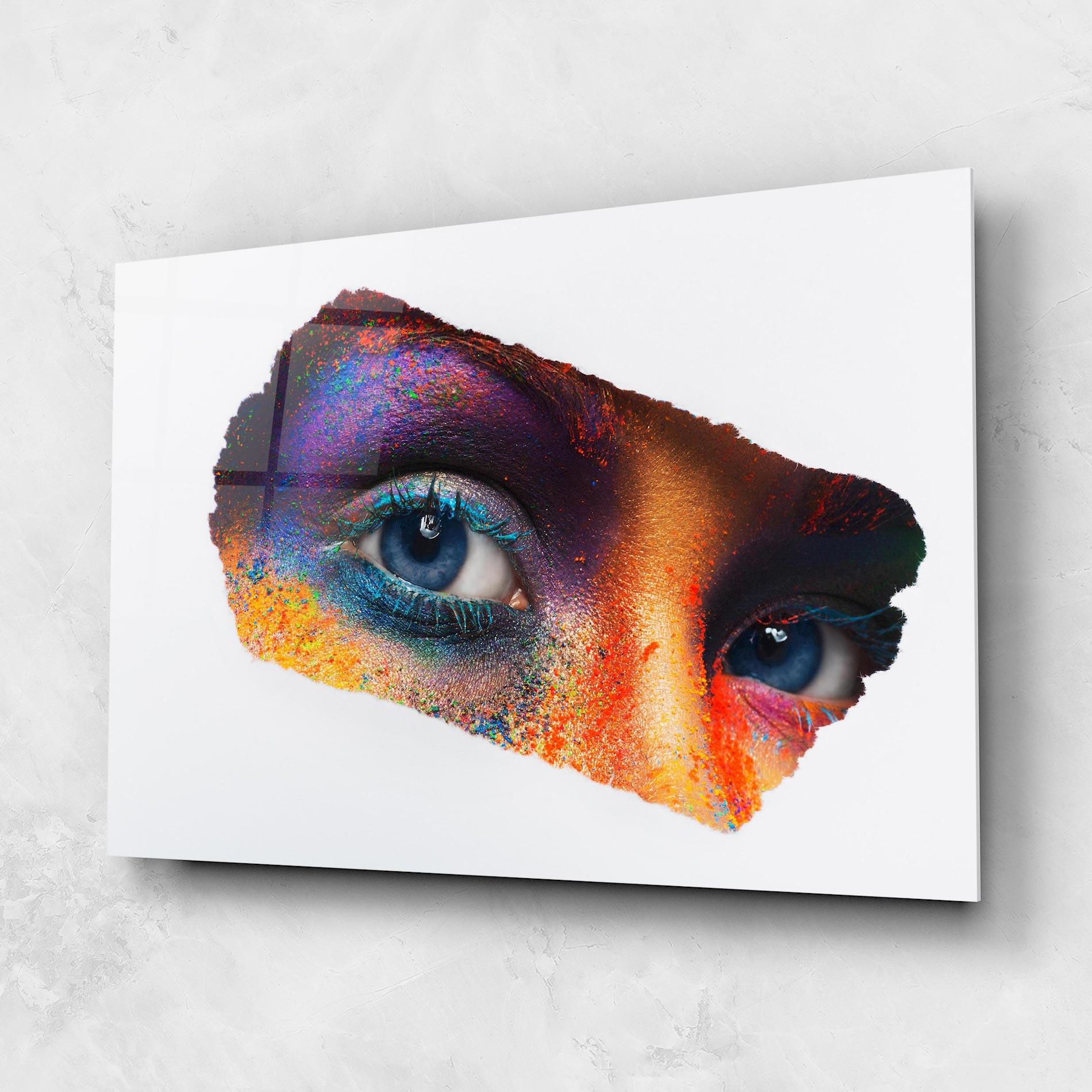 Glasbild Female Colourful Makeup mockup 1