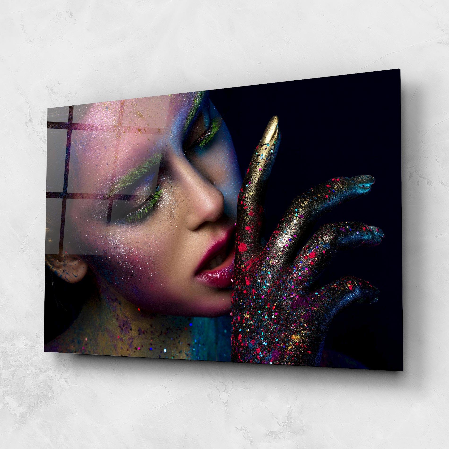 Glasbild Green Eyelashes mockup 1