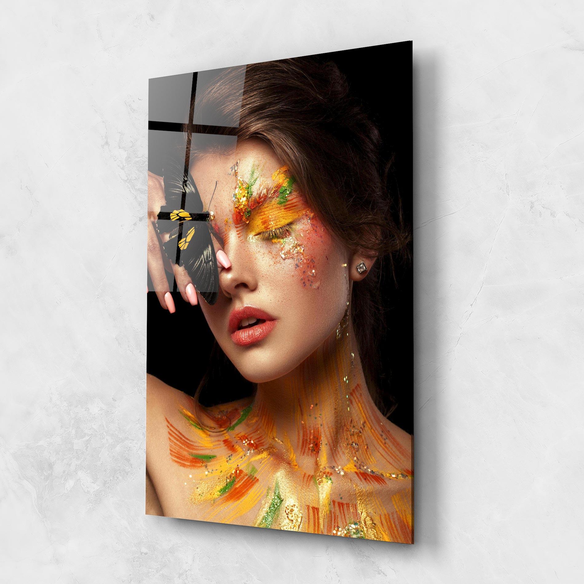 Glasbild Butterflu Makeup mockup 1