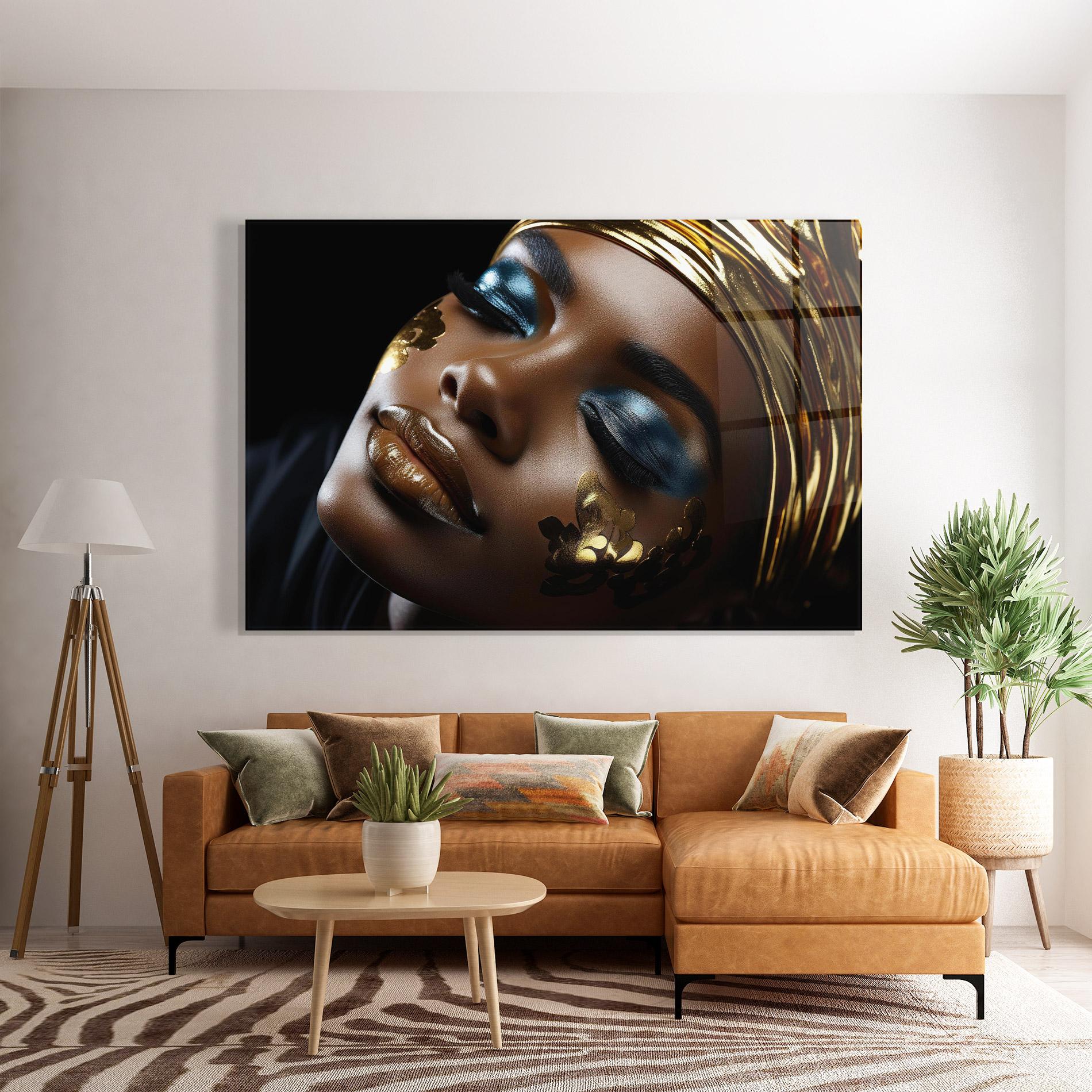 Glasbild Dark Blue Makeup mockup 7