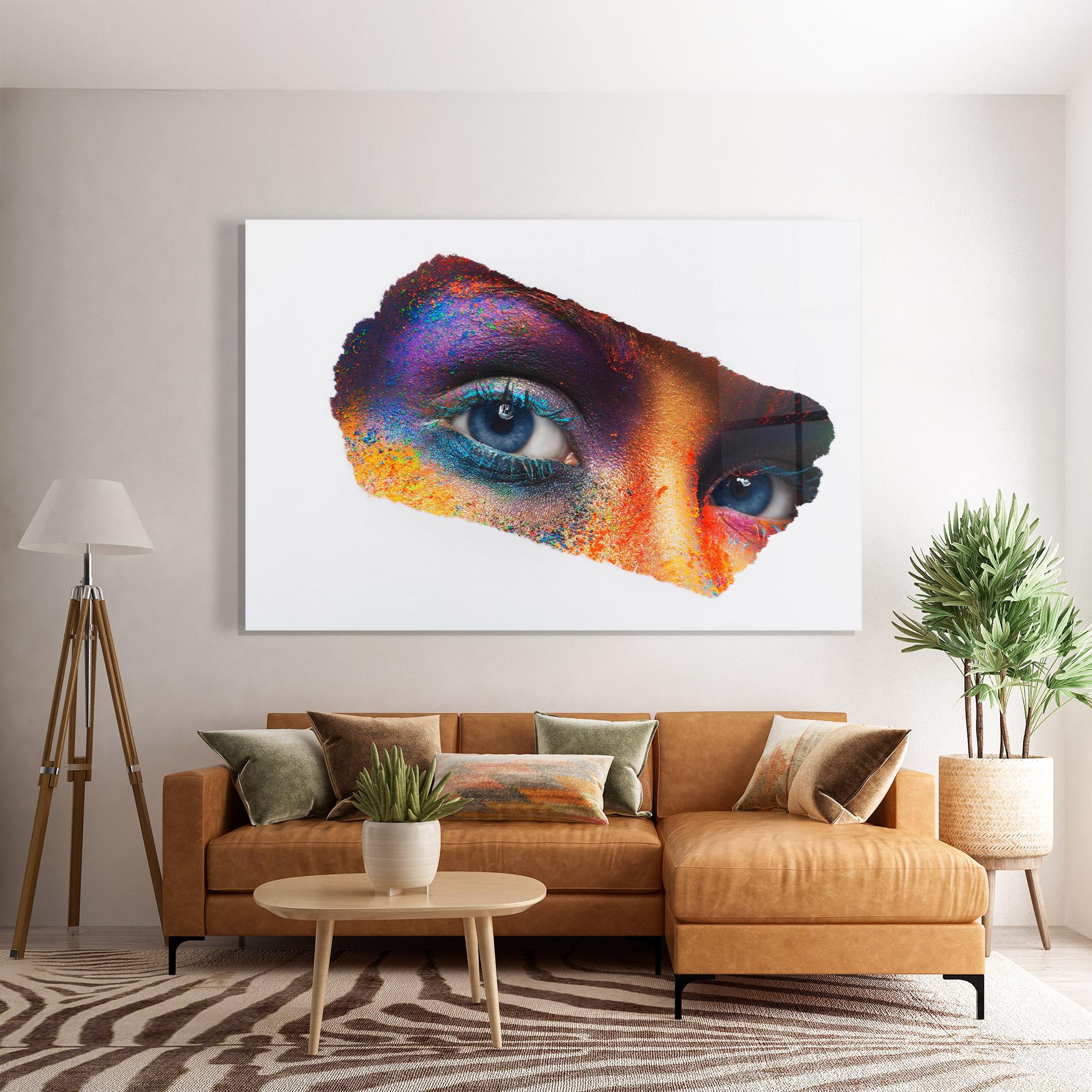 Glasbild Female Colourful Makeup mockup 7