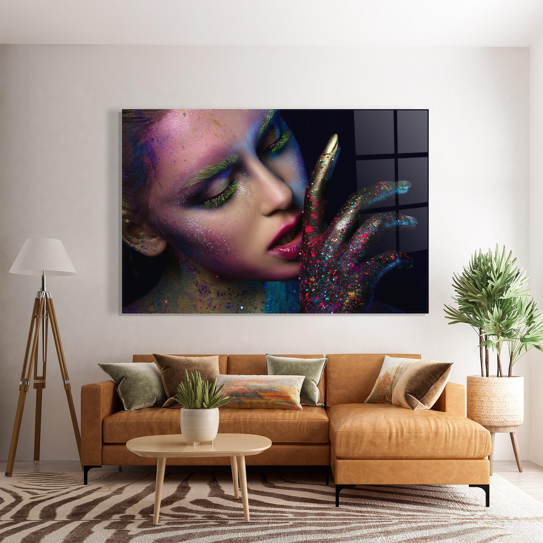 Glasbild Green Eyelashes mockup 7