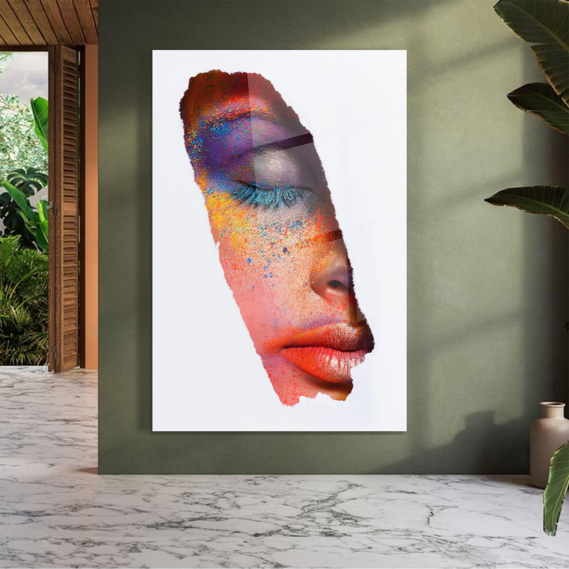 Glasbild Blue Eyelashes mockup 7