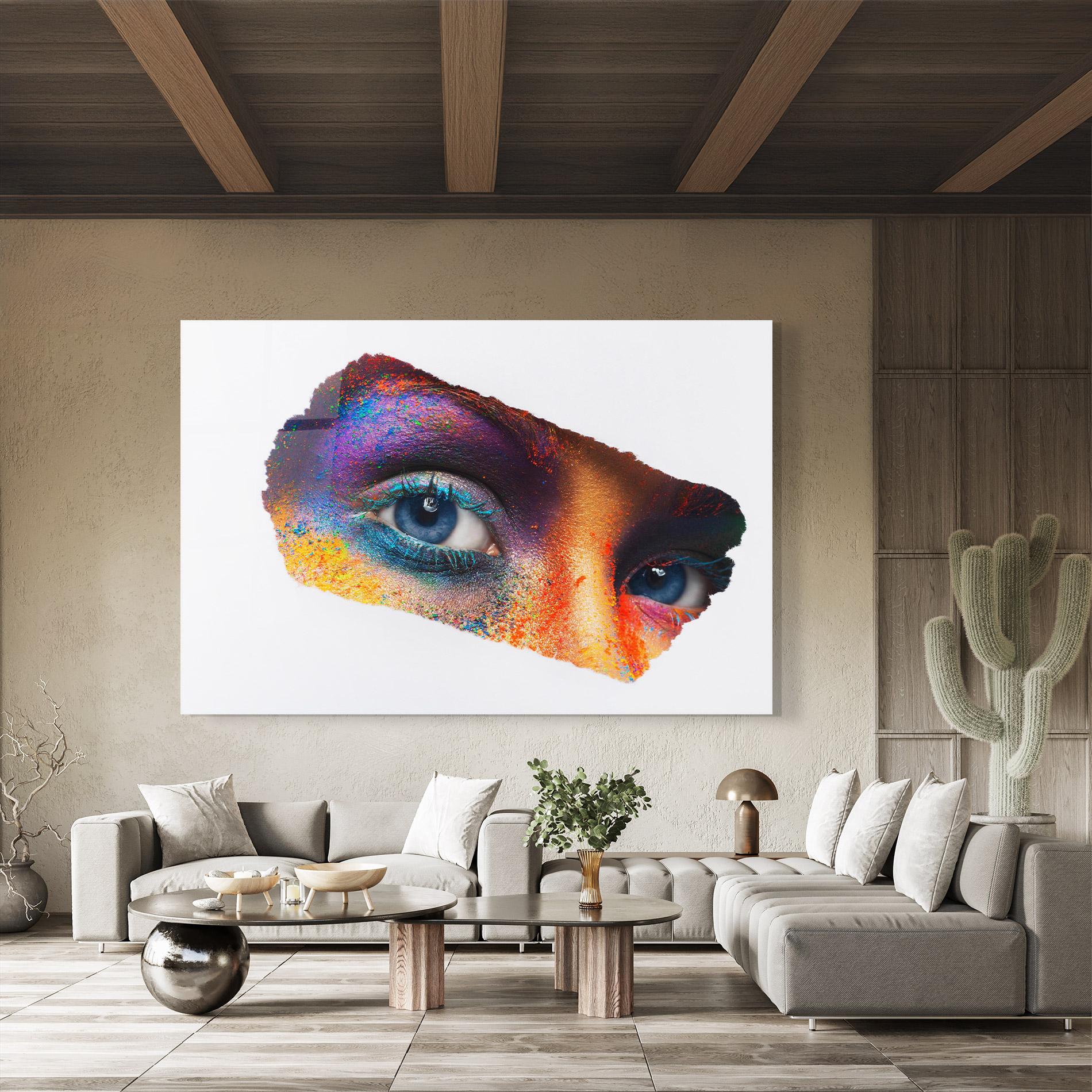 Glasbild Female Colourful Makeup mockup 8