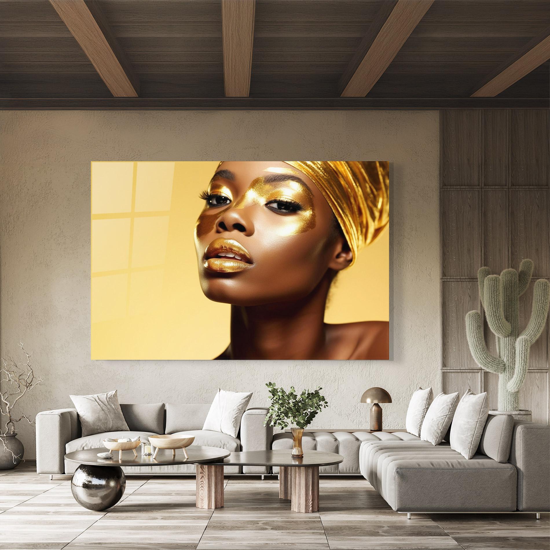 Glasbild Gold Headdress mockup 8