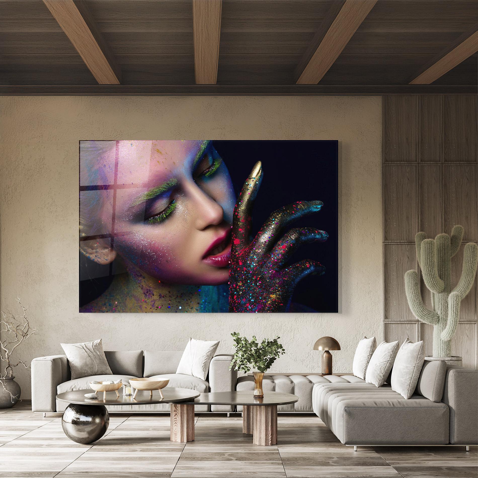 Glasbild Green Eyelashes mockup 8