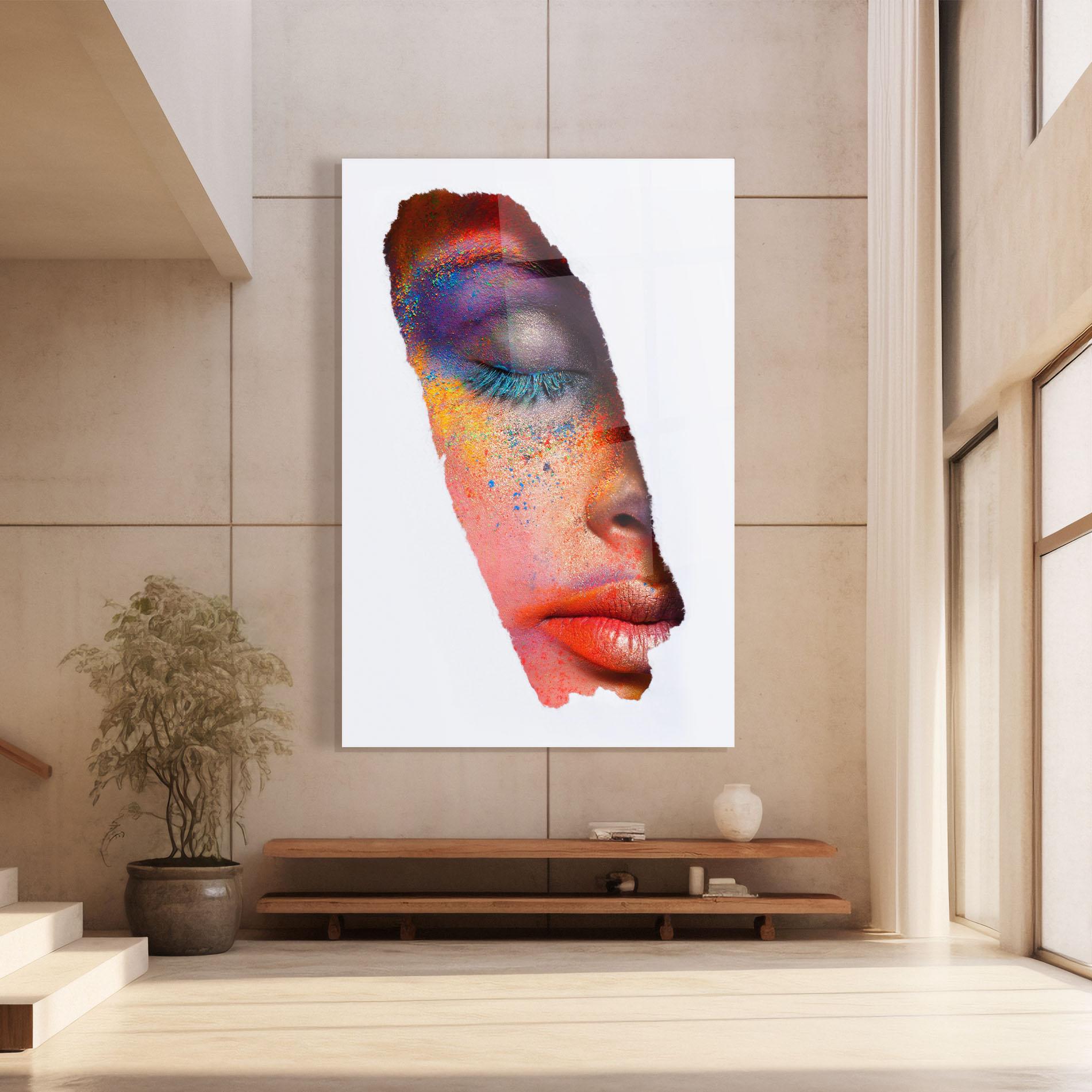 Glasbild Blue Eyelashes mockup 8