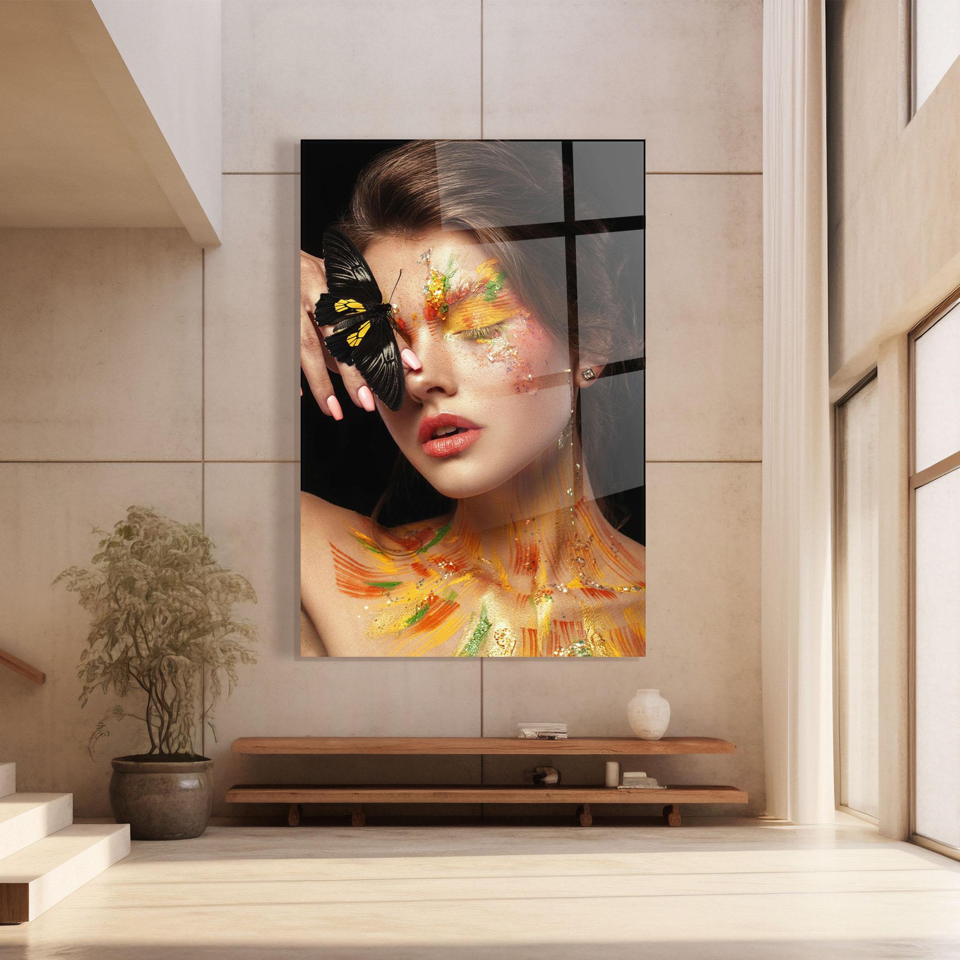 Glasbild Butterflu Makeup mockup 8