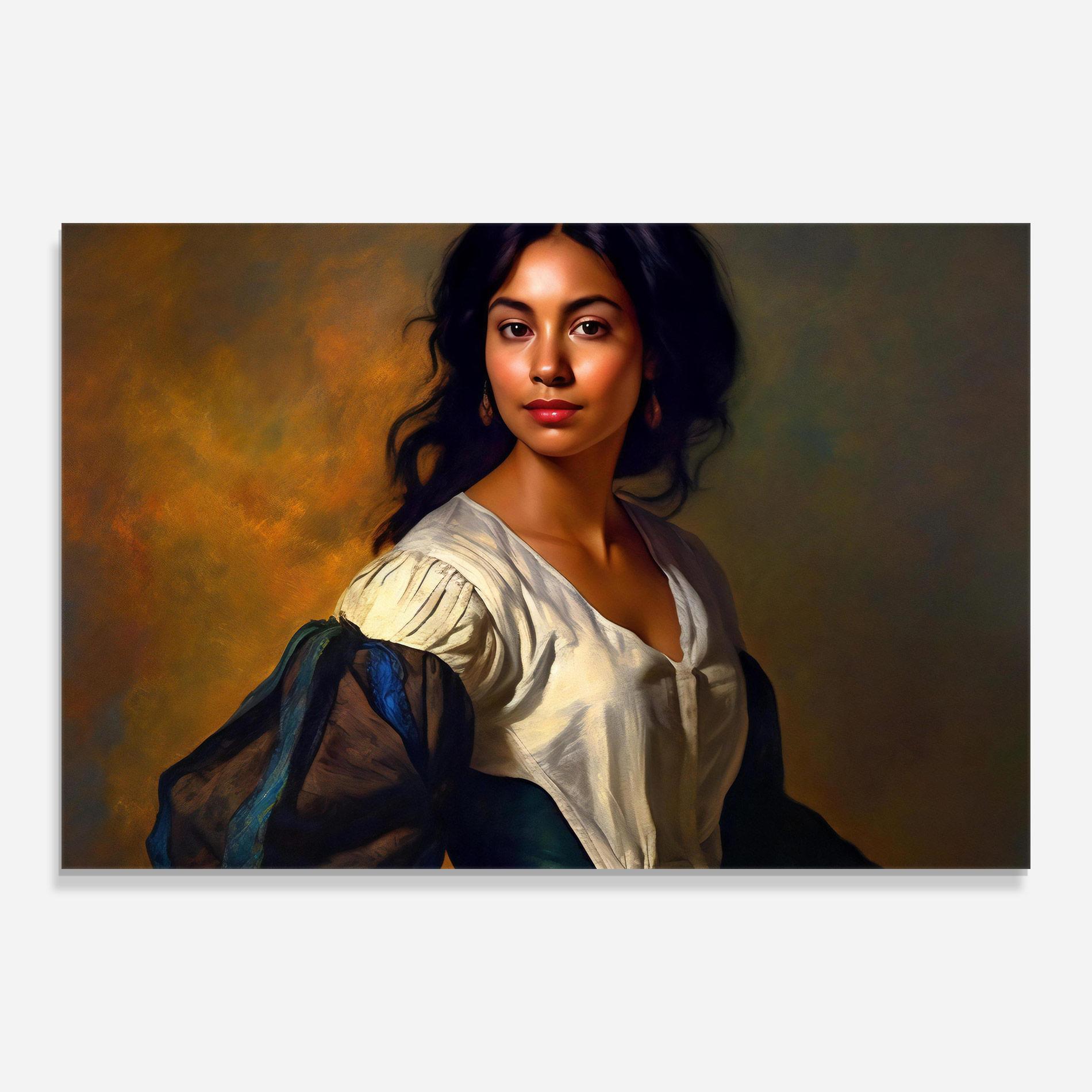 Glasbild Beautiful Brunette Art mockup 0