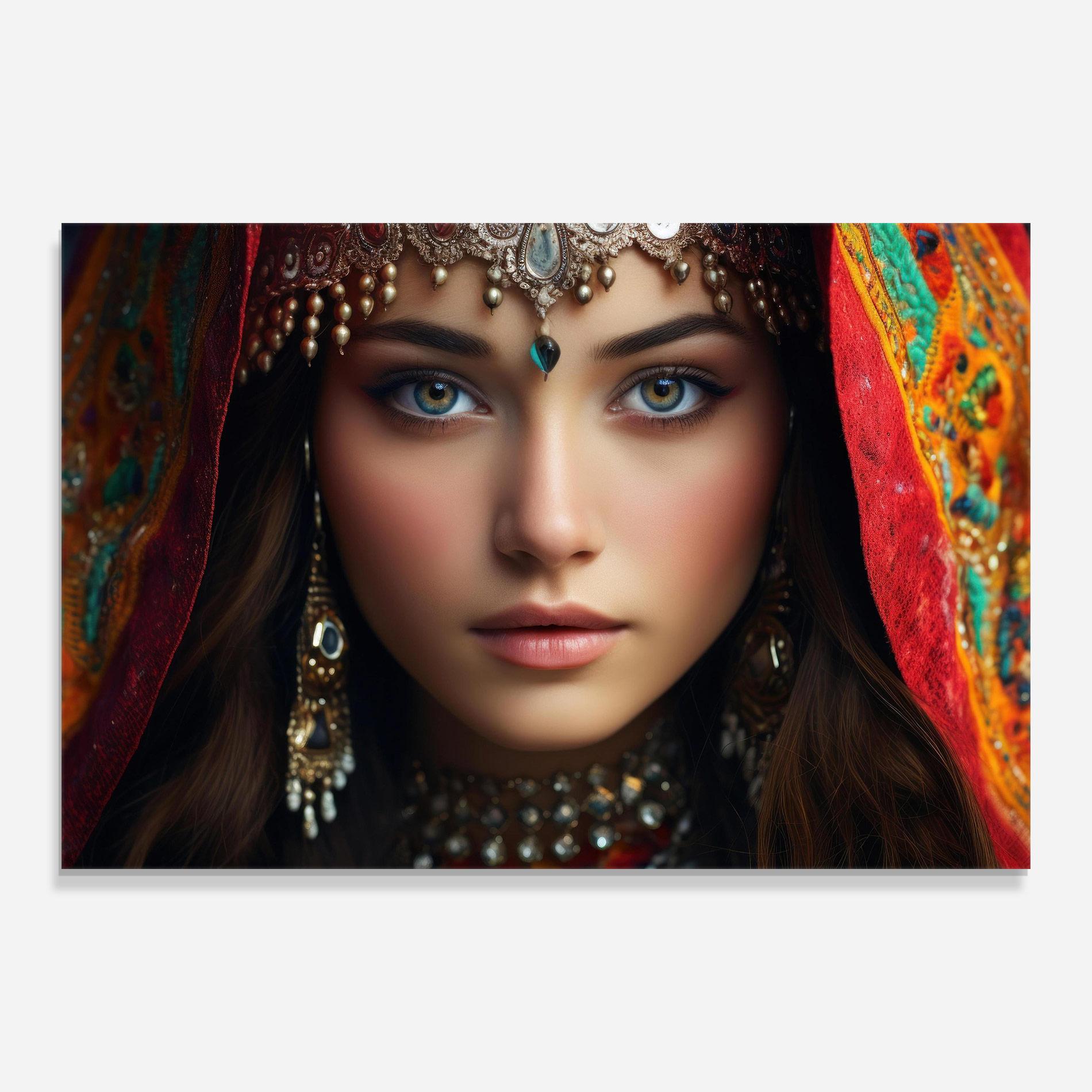 Glasbild Blue Green Culture Eye mockup 0