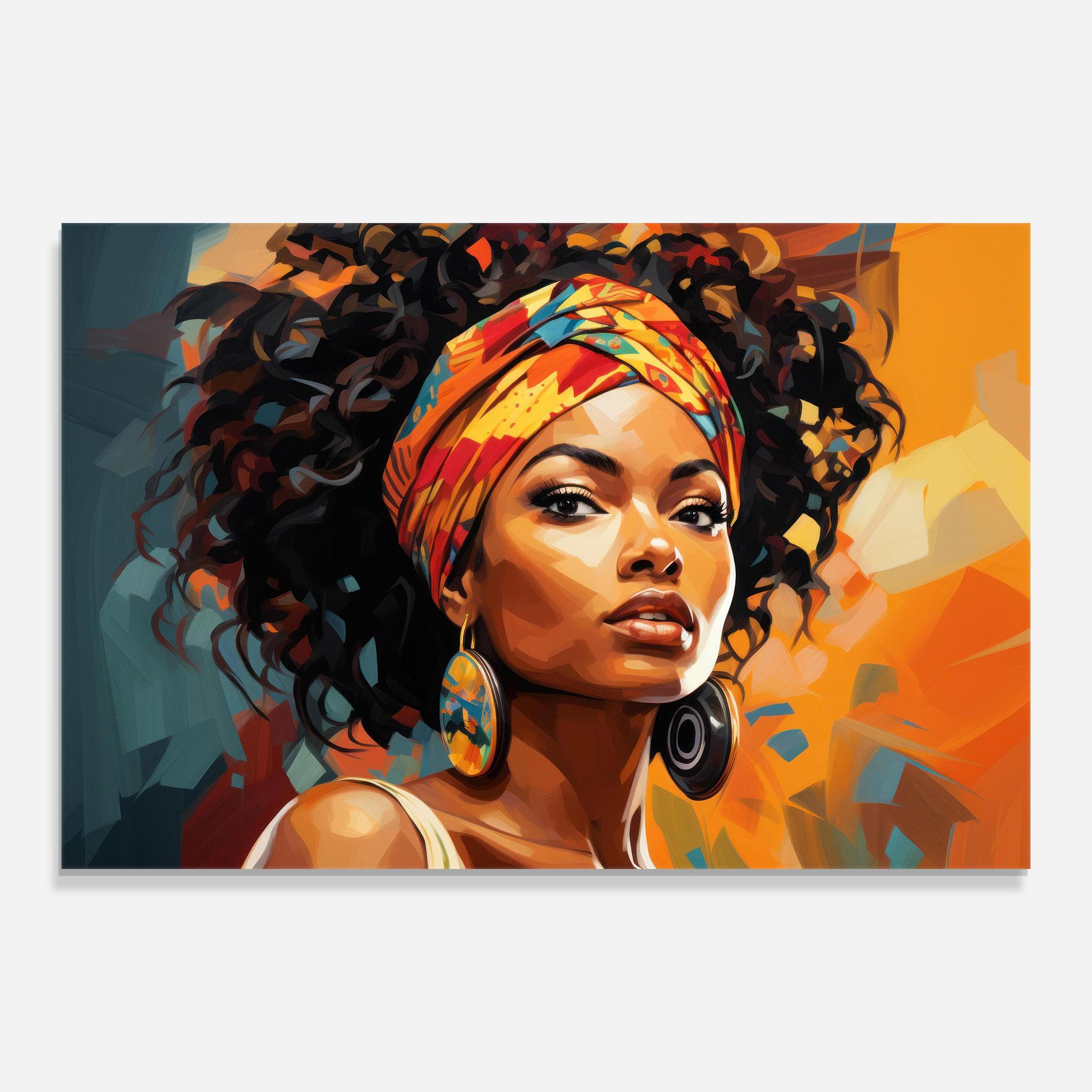 Glasbild Colorful Ethic Portrait mockup 0