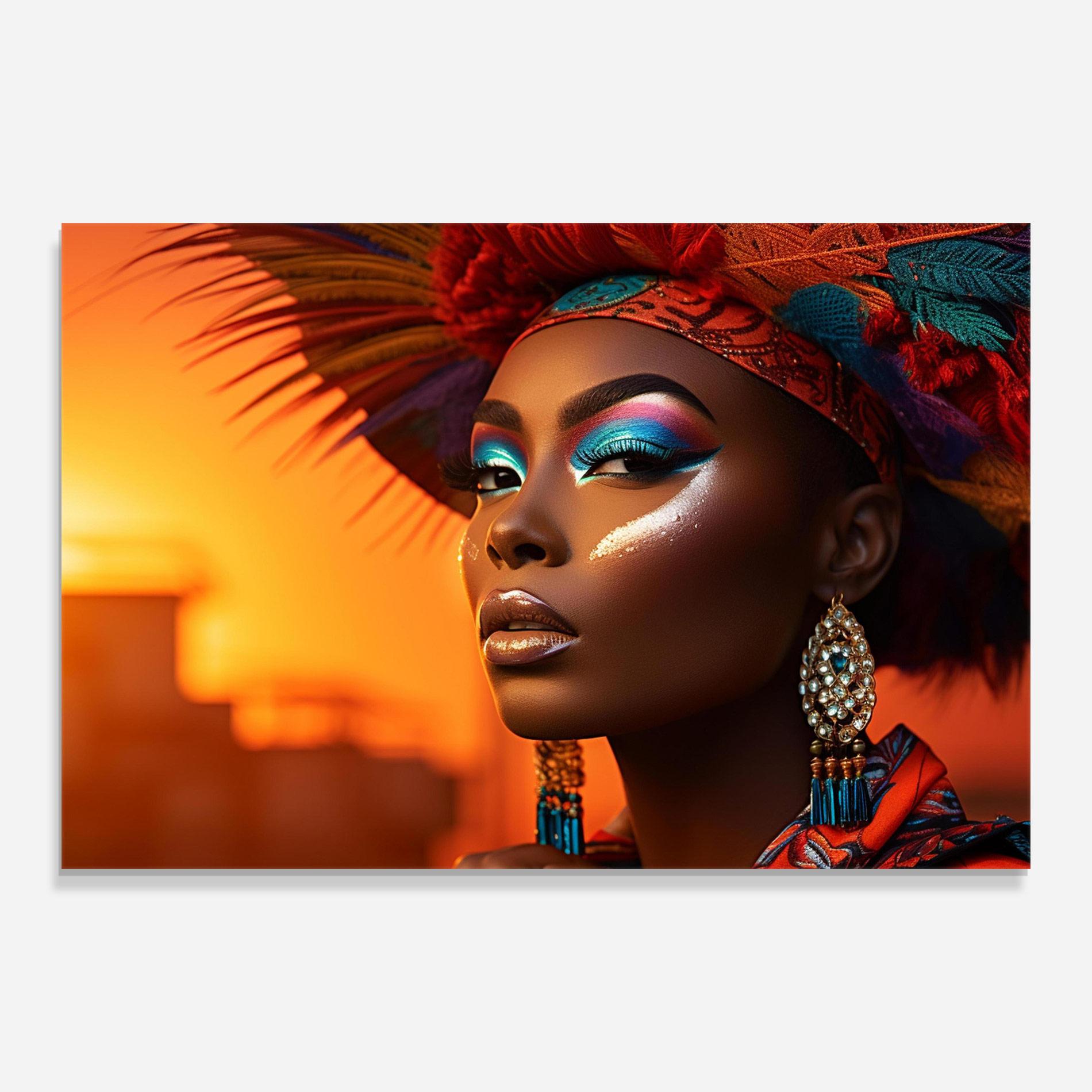 Glasbild Elaborate Makeup Woman mockup 0