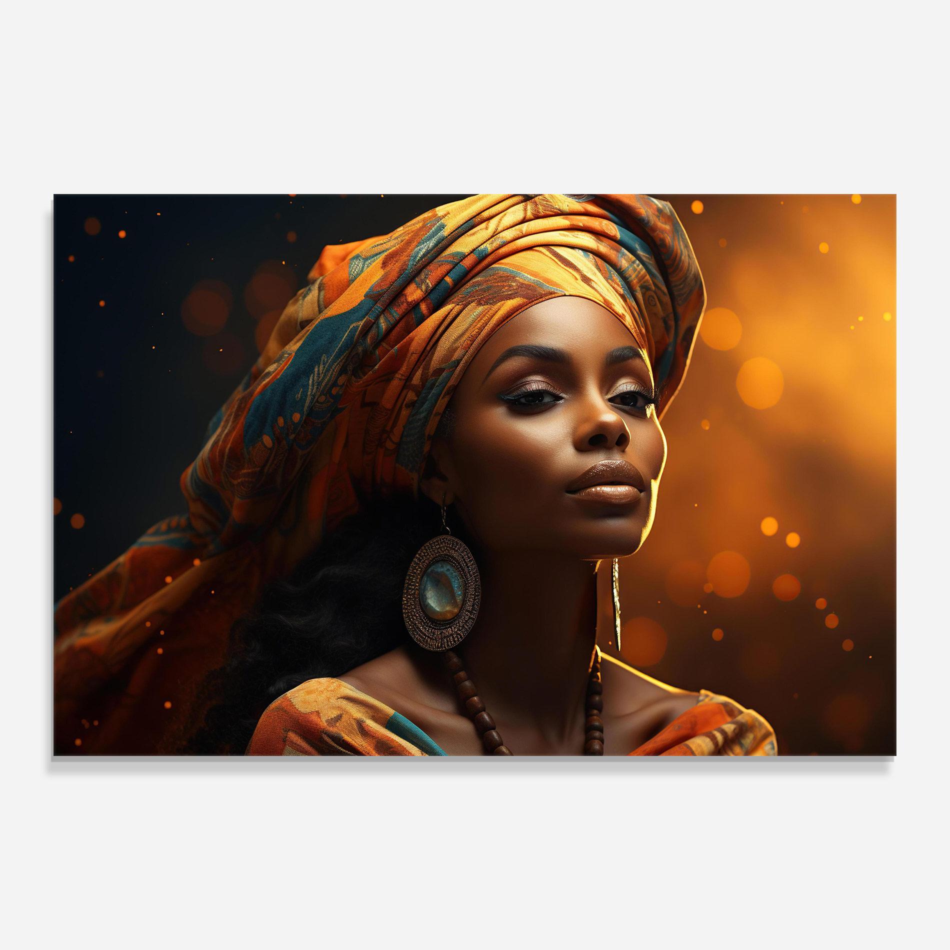 Glasbild Fashion African Portrait mockup 0