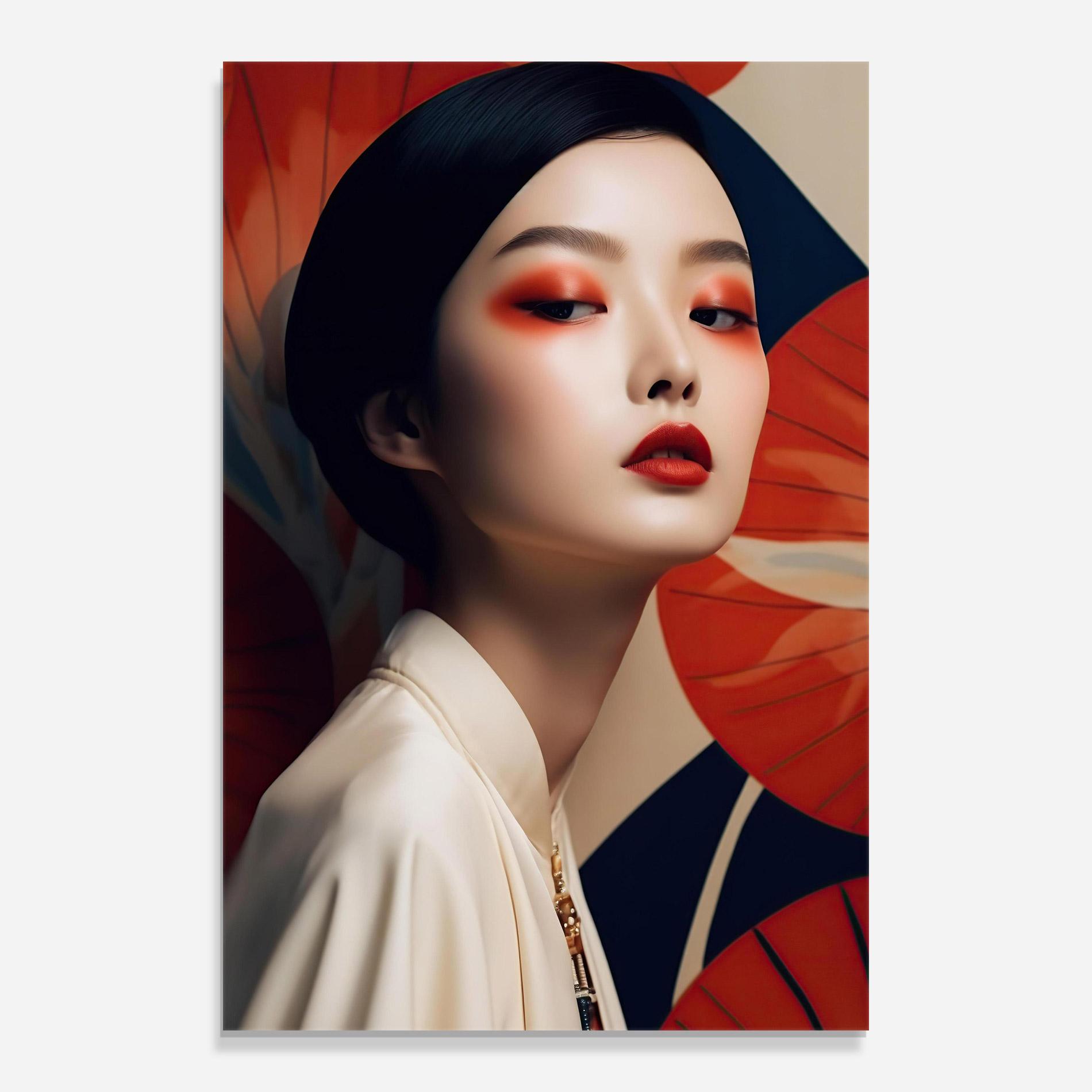 Glasbild Asiatic Red Lips mockup 0
