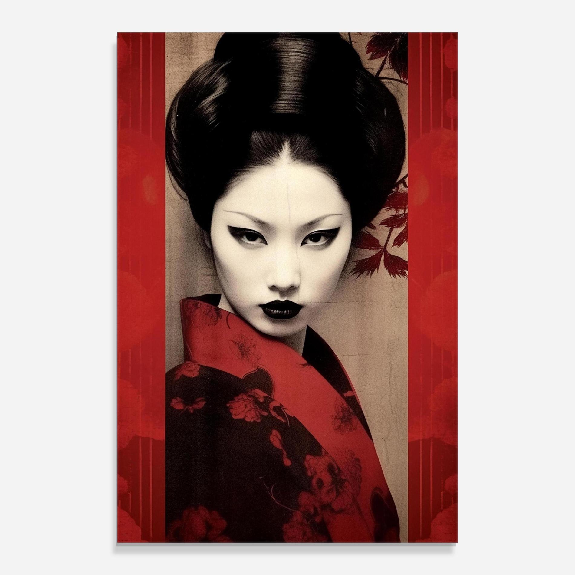 Glasbild Black Asiatic Makeup mockup 0