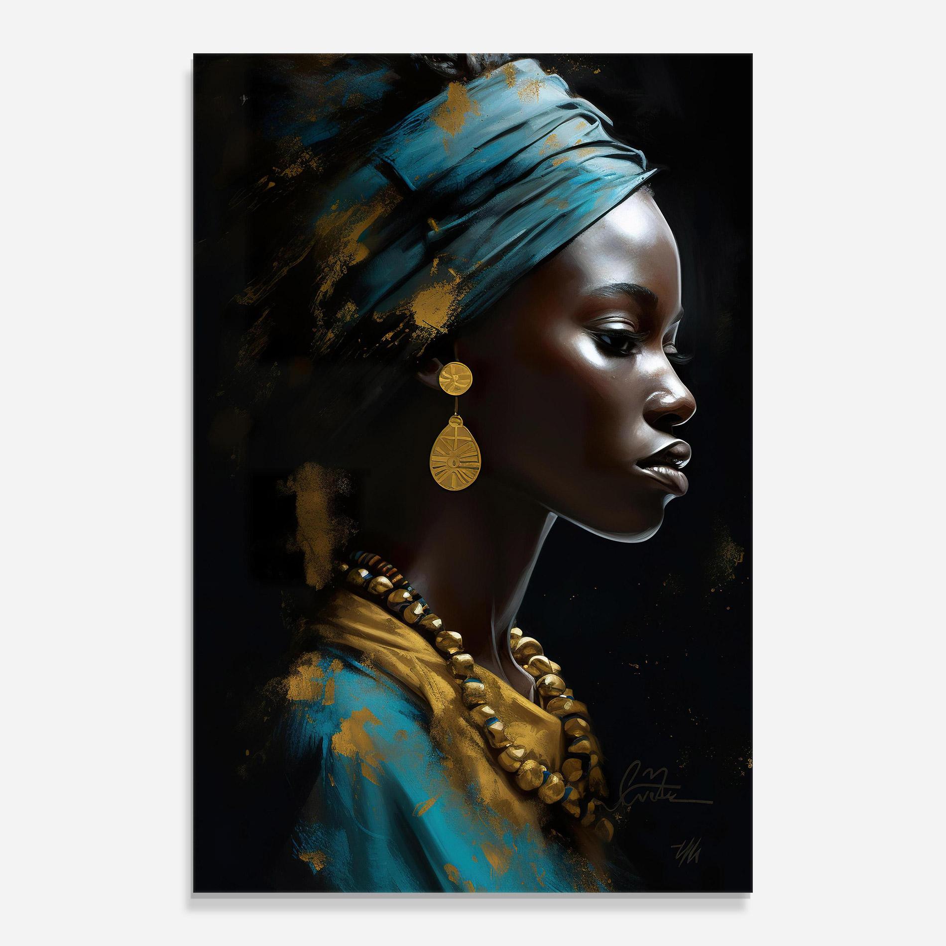 Glasbild Blue Turban mockup 0