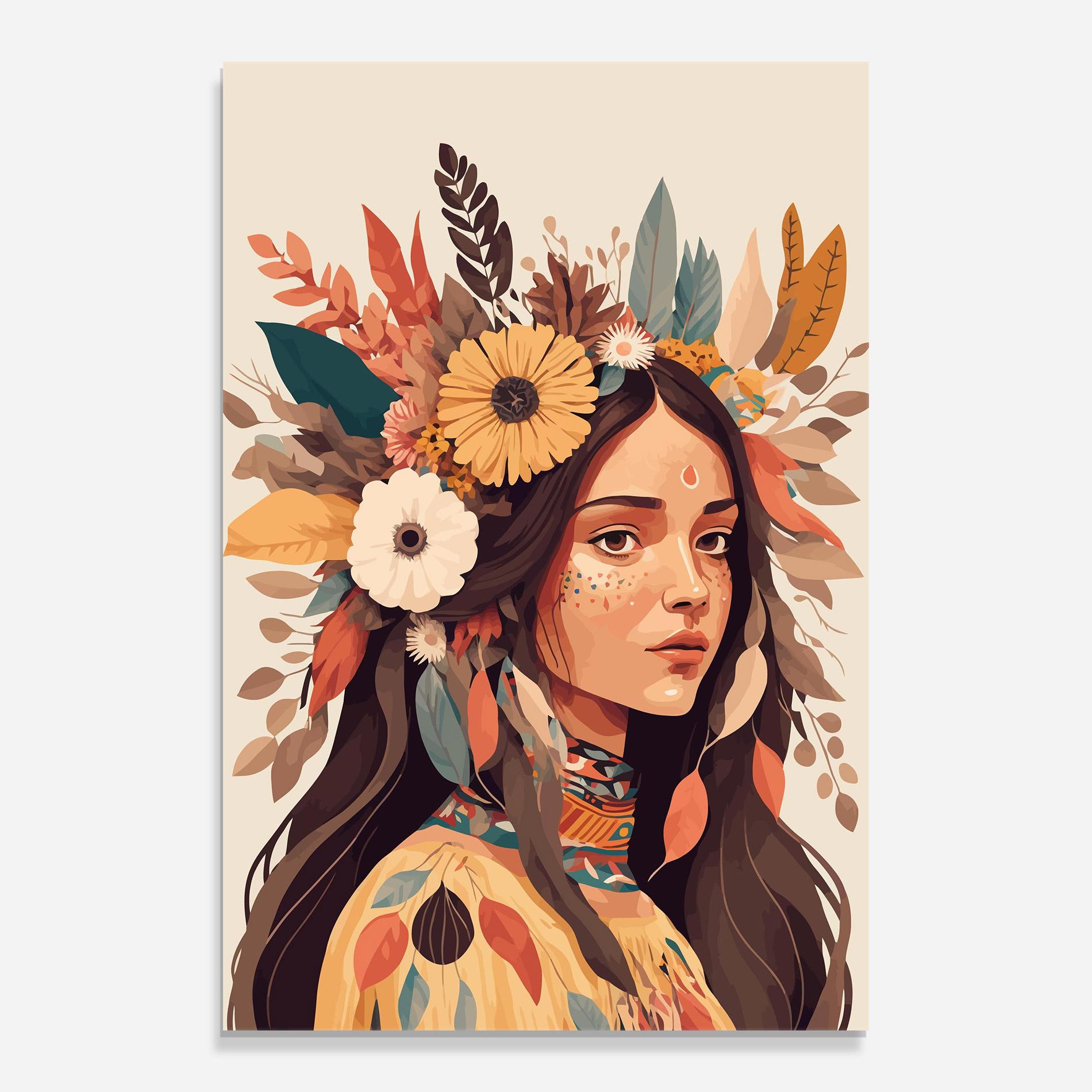 Glasbild Boho Girl mockup 0