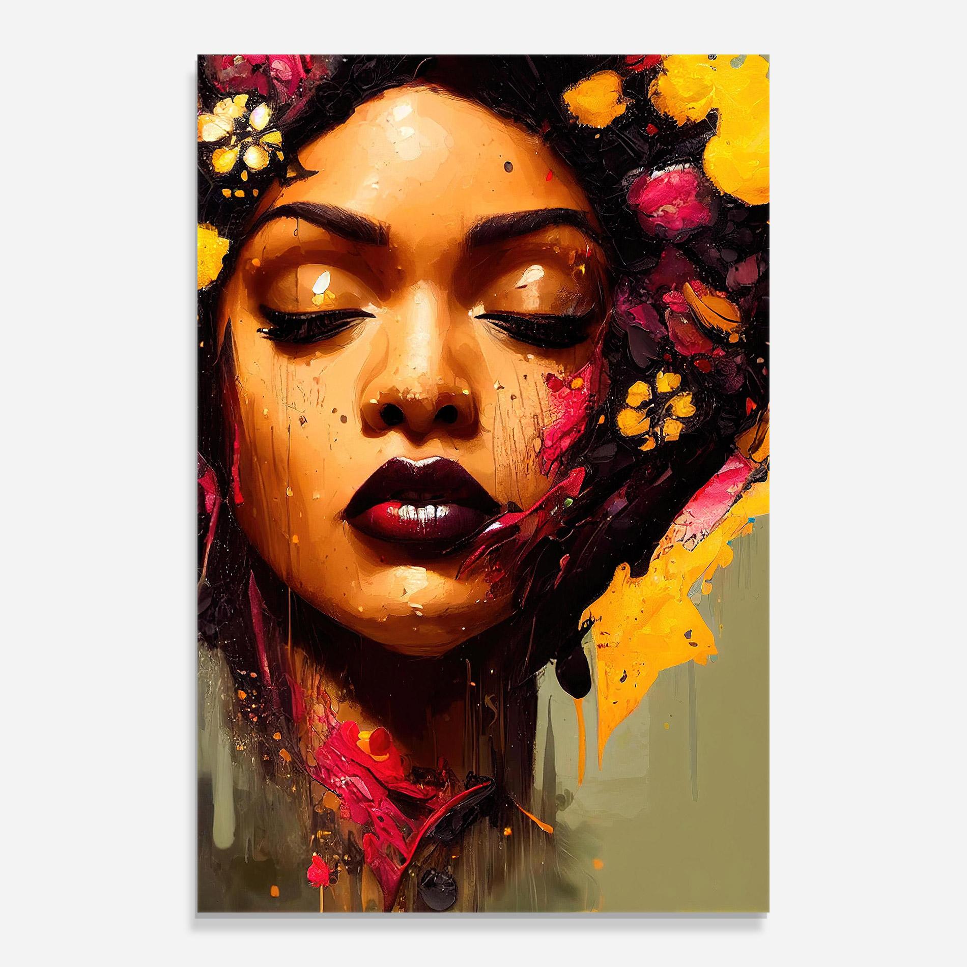 Glasbild Ebony Woman mockup 0