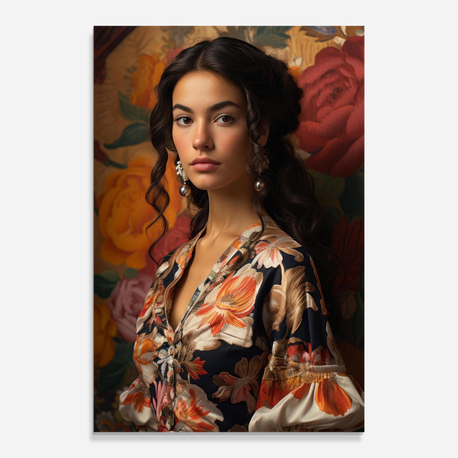 Glasbild Floral Dress Lady mockup 0