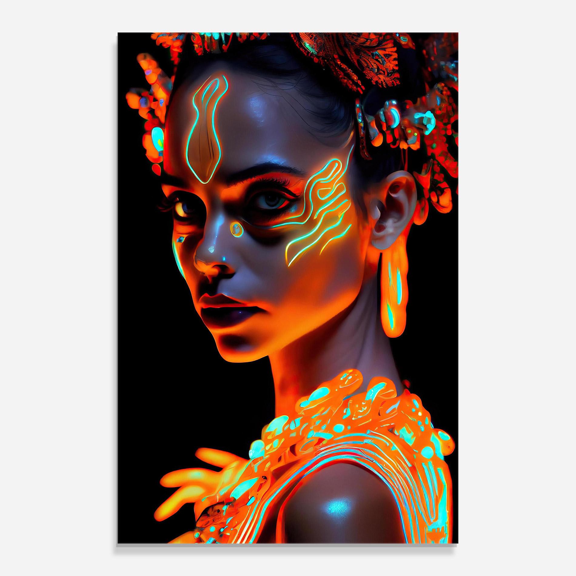 Glasbild Glowing Face Paint mockup 0