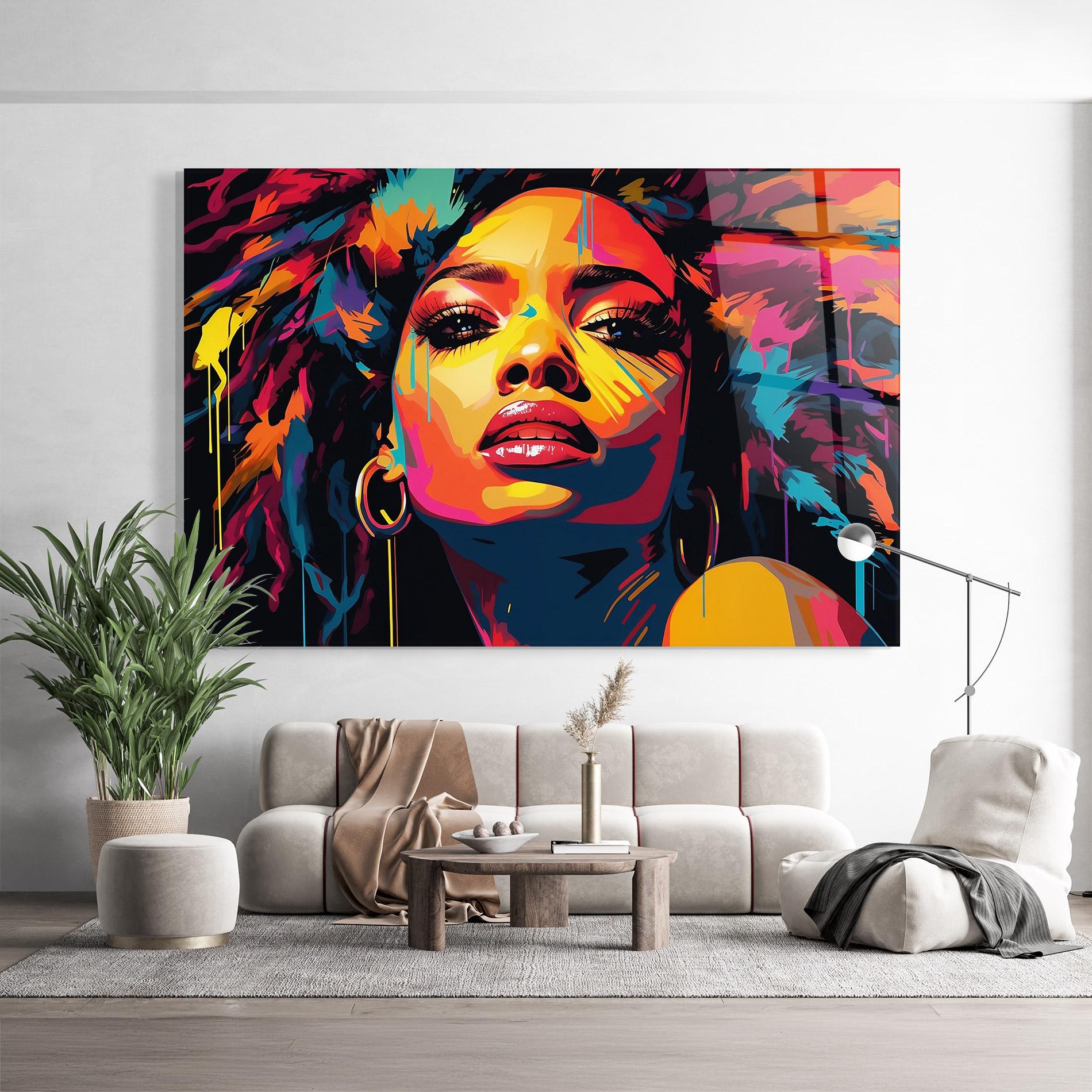 Glasbild Beautiful African Art mockup 9