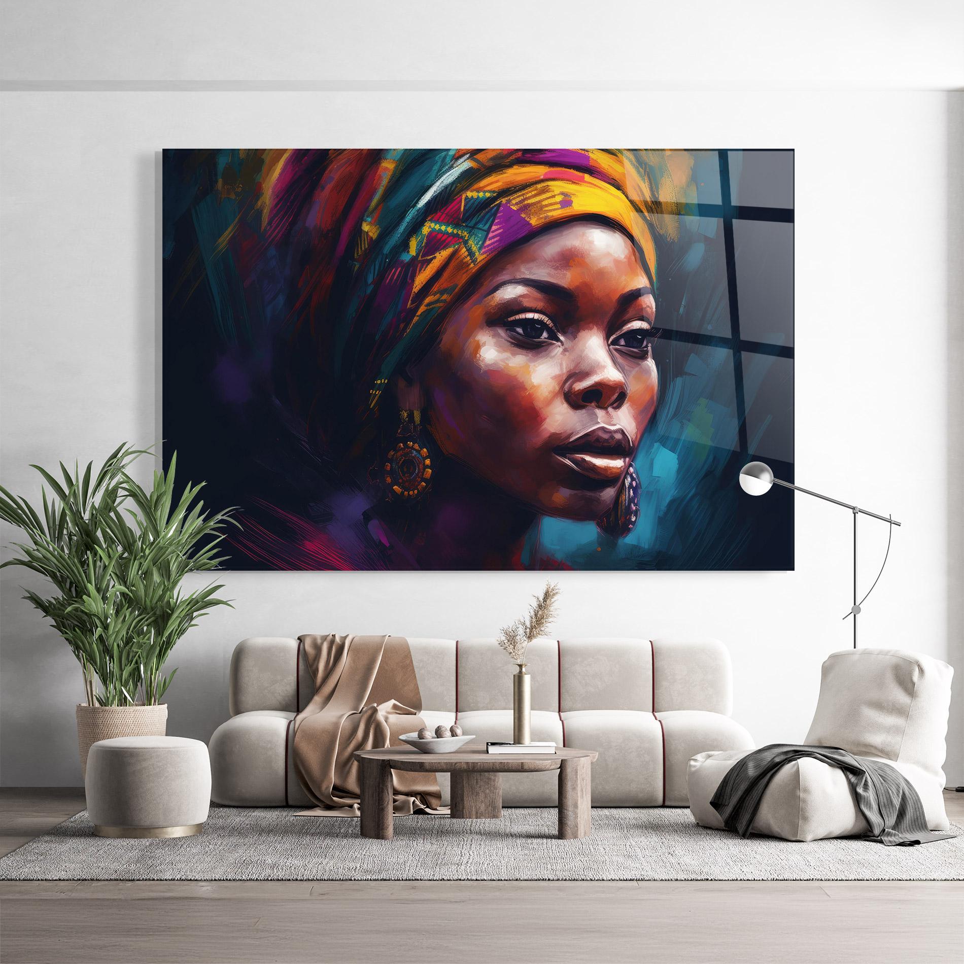 Glasbild Black Traditional Woman mockup 9