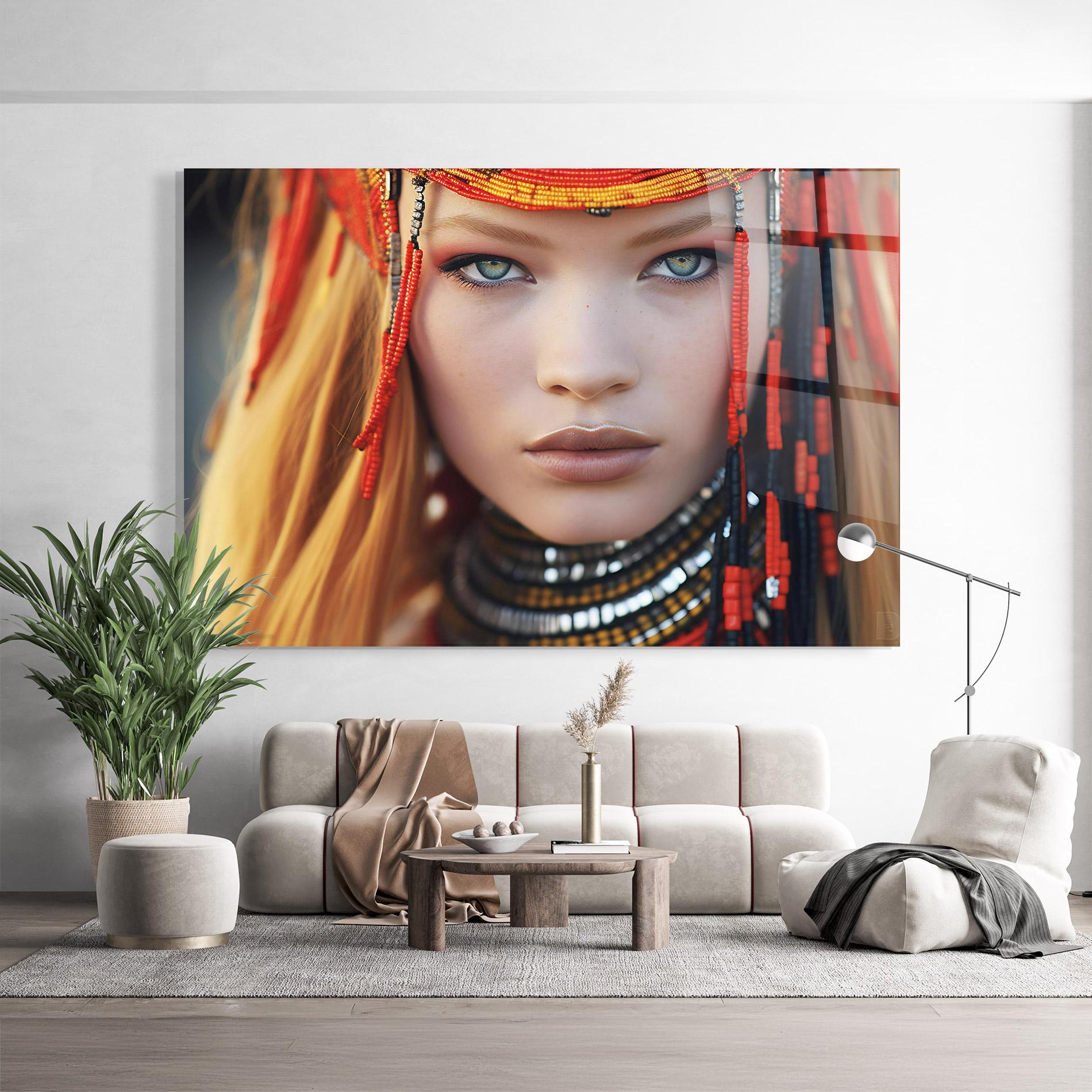 Glasbild Closeup Portrait Pretty Eyes mockup 9